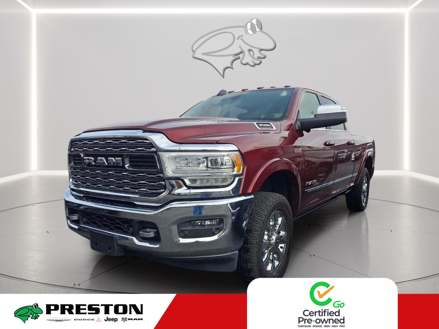 Delmonico Red Pearlcoat 2020 RAM 3500 Limited Crew Cab 4WD Pickup Truck Four-Wheel Drive 8-Speed Automatic