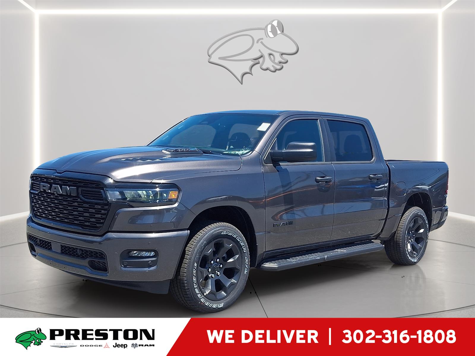Gray (Granite Crystal Metallic Clearcoat) 2026 RAM 1500 Pickup Truck Four-Wheel Drive 8-Speed Automatic