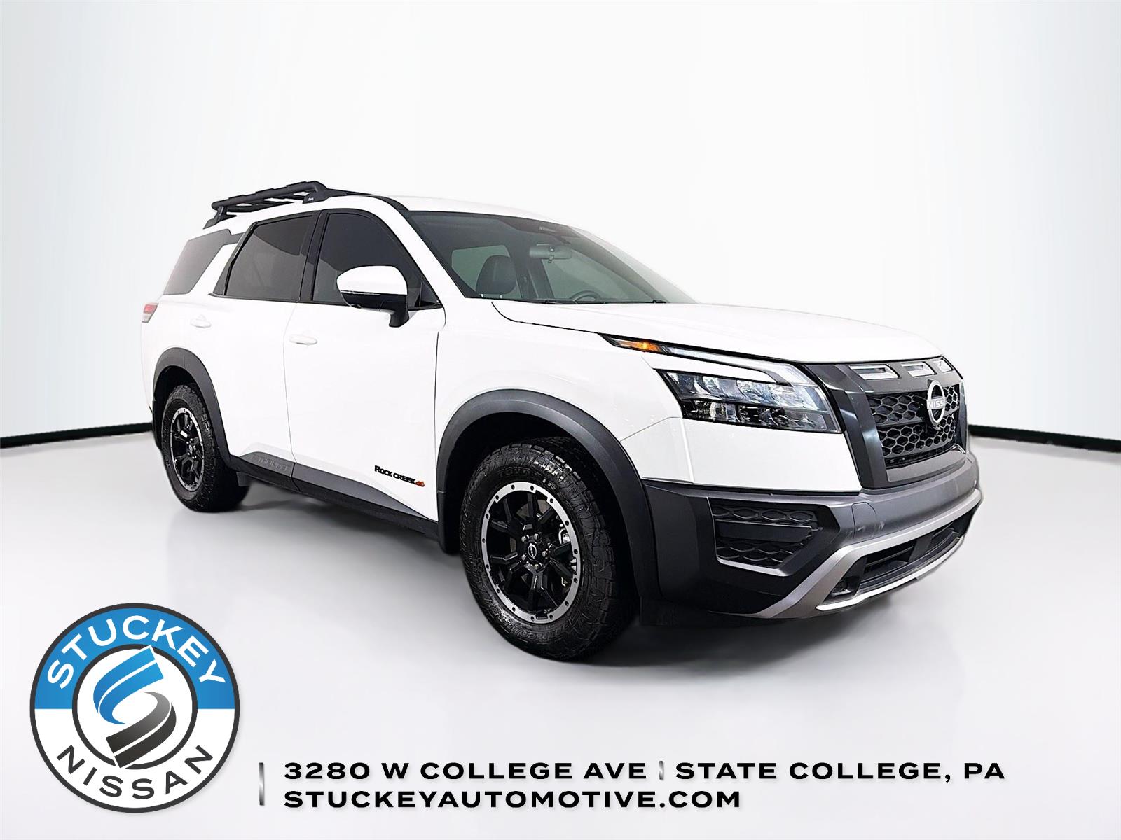 Glacier White 2025 Nissan Pathfinder Rock Creek 4WD SUV / Crossover All-Wheel Drive Automatic