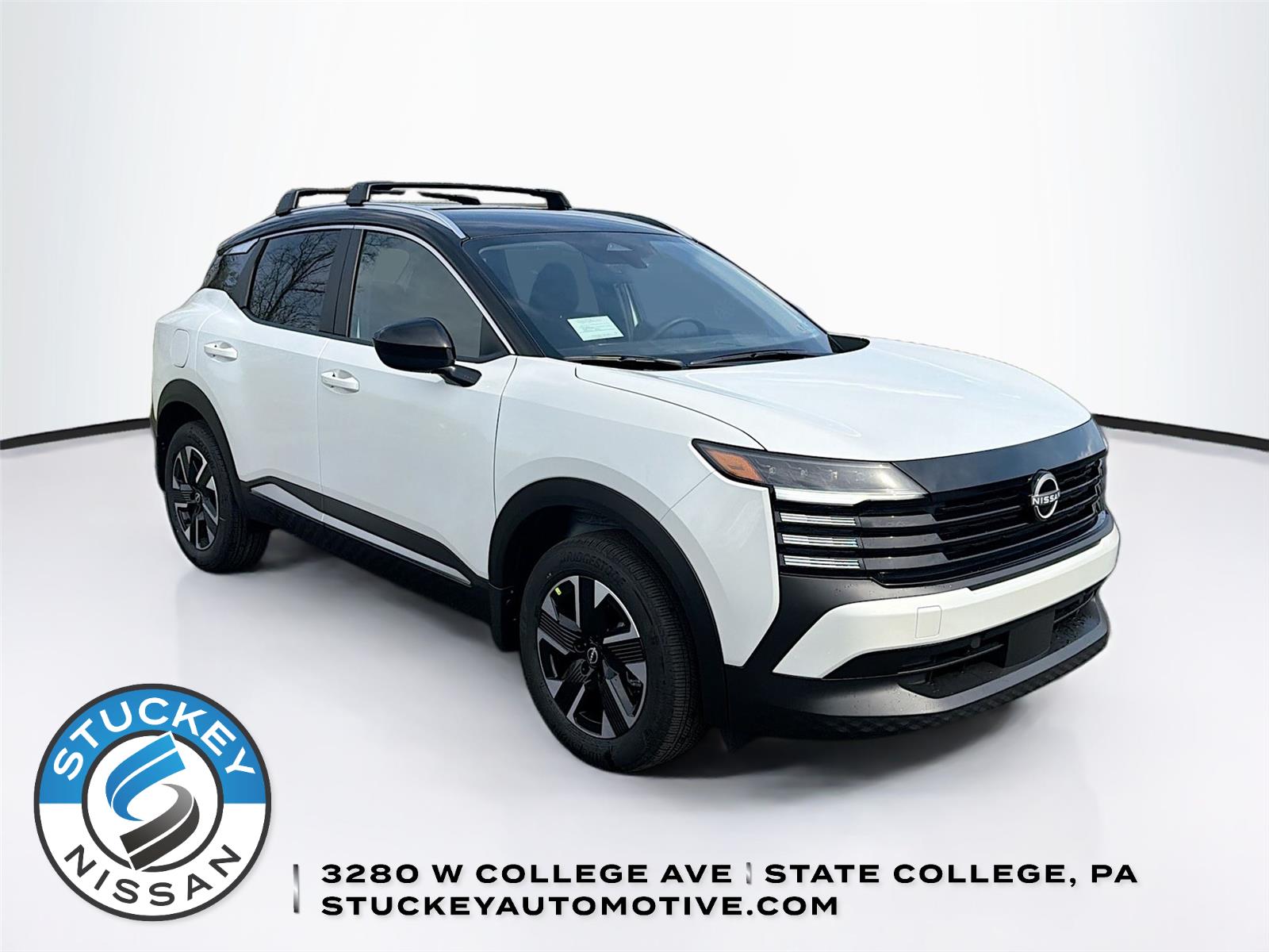 Aspen White Tricoat/Super Black 2026 Nissan Kicks SV AWD SUV / Crossover All-Wheel Drive Continuously Variable Transmission