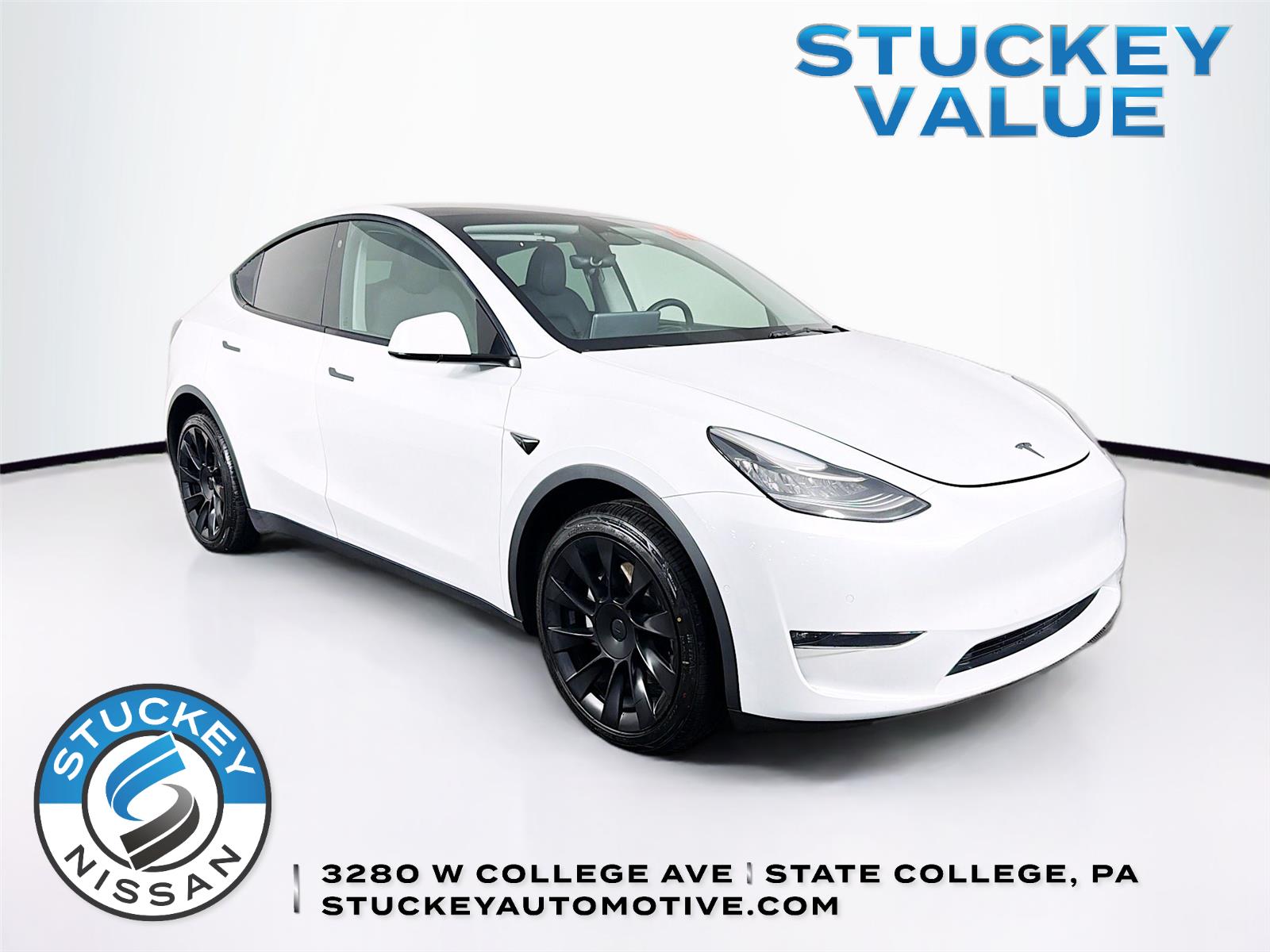 Pearl White Multi-Coat 2022 Tesla Model Y SUV / Crossover All-Wheel Drive Automatic