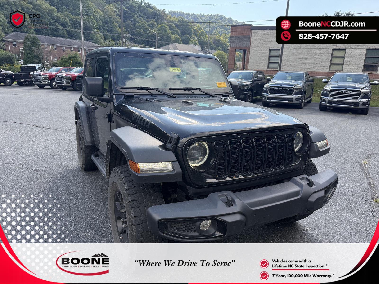 Black Clearcoat 2024 Jeep Wrangler SUV / Crossover Four-Wheel Drive 8-Speed Automatic