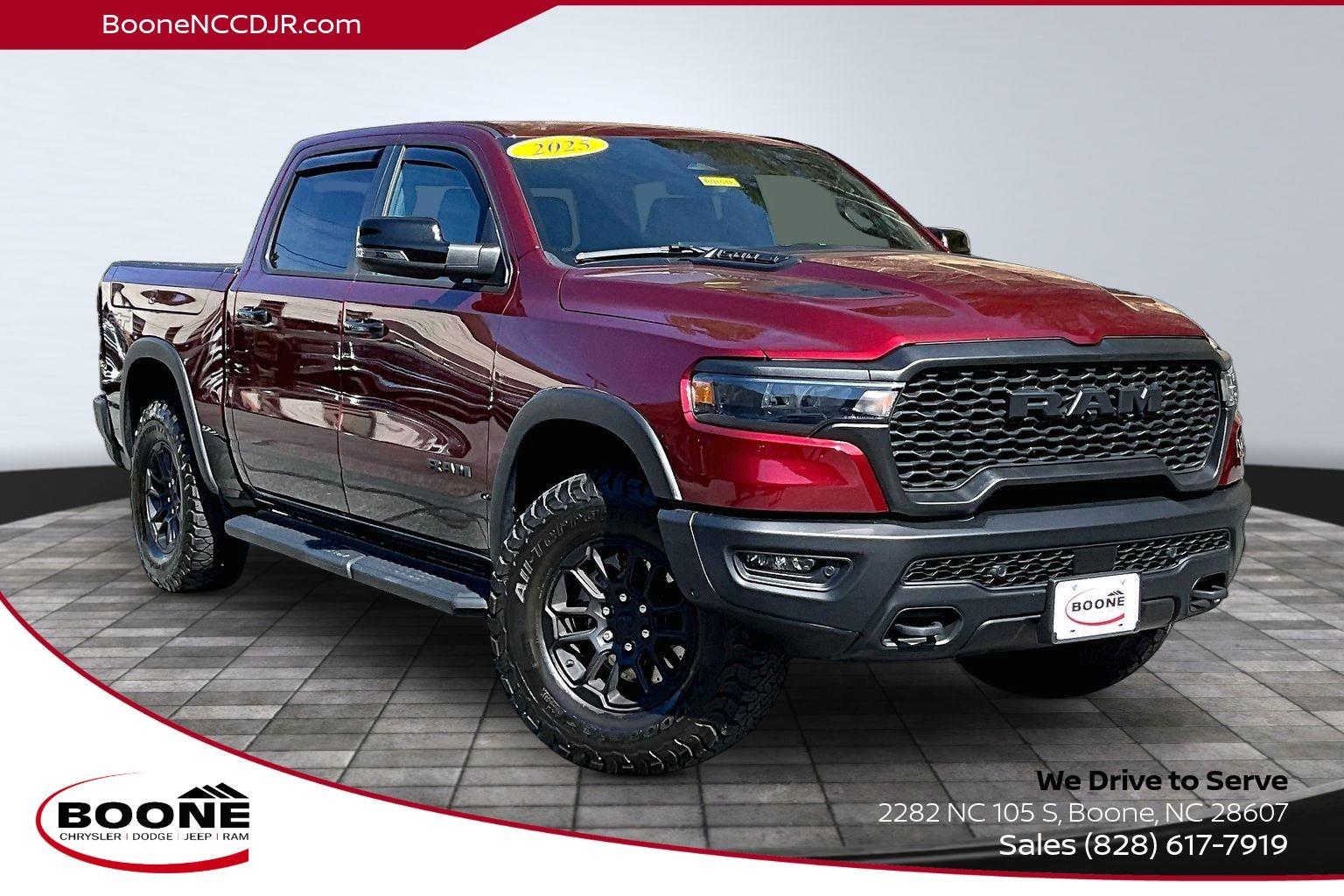 Delmonico Red Pearlcoat 2025 RAM 1500 Rebel Crew Cab 4WD Pickup Truck Four-Wheel Drive 8-Speed Automatic