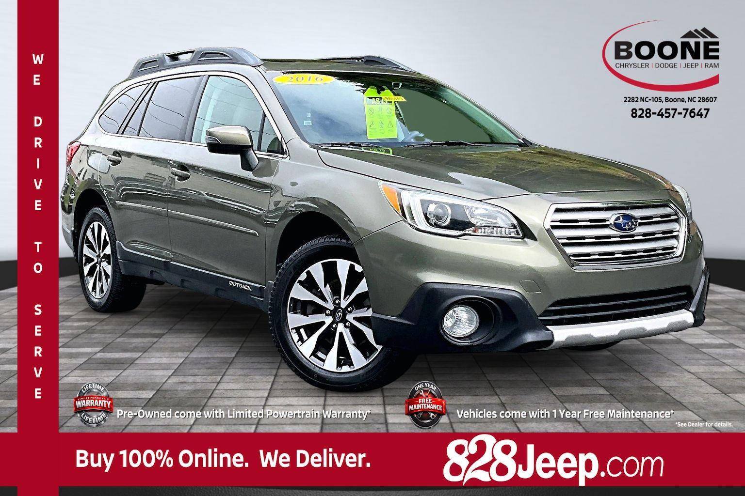 Wilderness Green Metallic 2016 Subaru Outback 2.5i Limited Wagon All-Wheel Drive Continuously Variable Transmission
