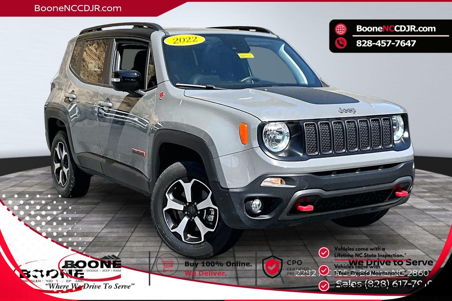 Sting-Gray Clearcoat 2022 Jeep Renegade Trailhawk 4WD SUV / Crossover Four-Wheel Drive 9-Speed Automatic
