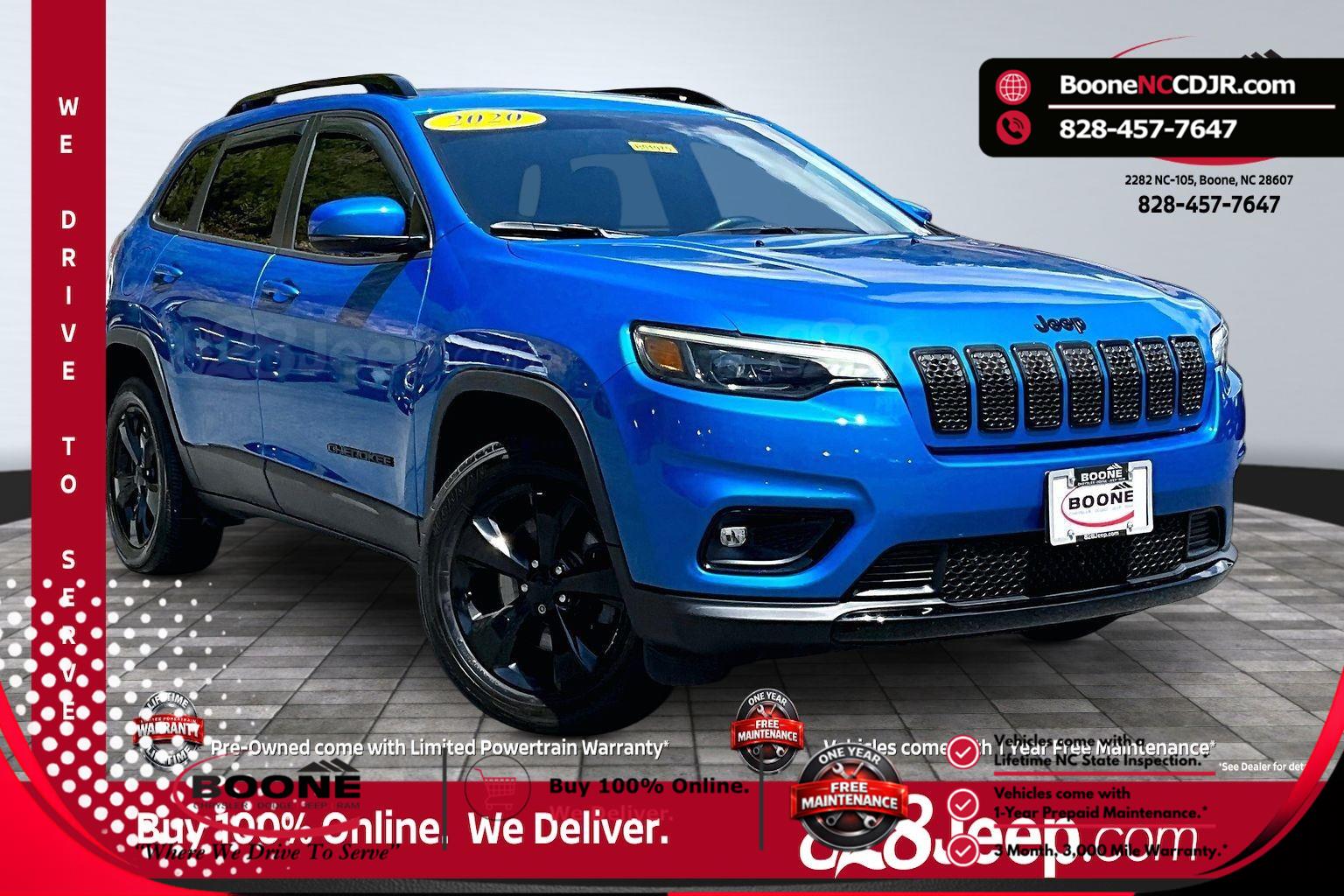 Hydro Blue Pearlcoat 2020 Jeep Cherokee Altitude 4WD SUV / Crossover Four-Wheel Drive 9-Speed Automatic