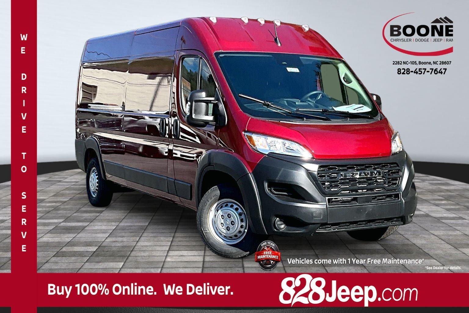 Deep Cherry Red Crystal Pearlcoat 2026 RAM ProMaster 2500 Tradesman 159 High Roof Cargo Van FWD Van Front-Wheel Drive Automatic
