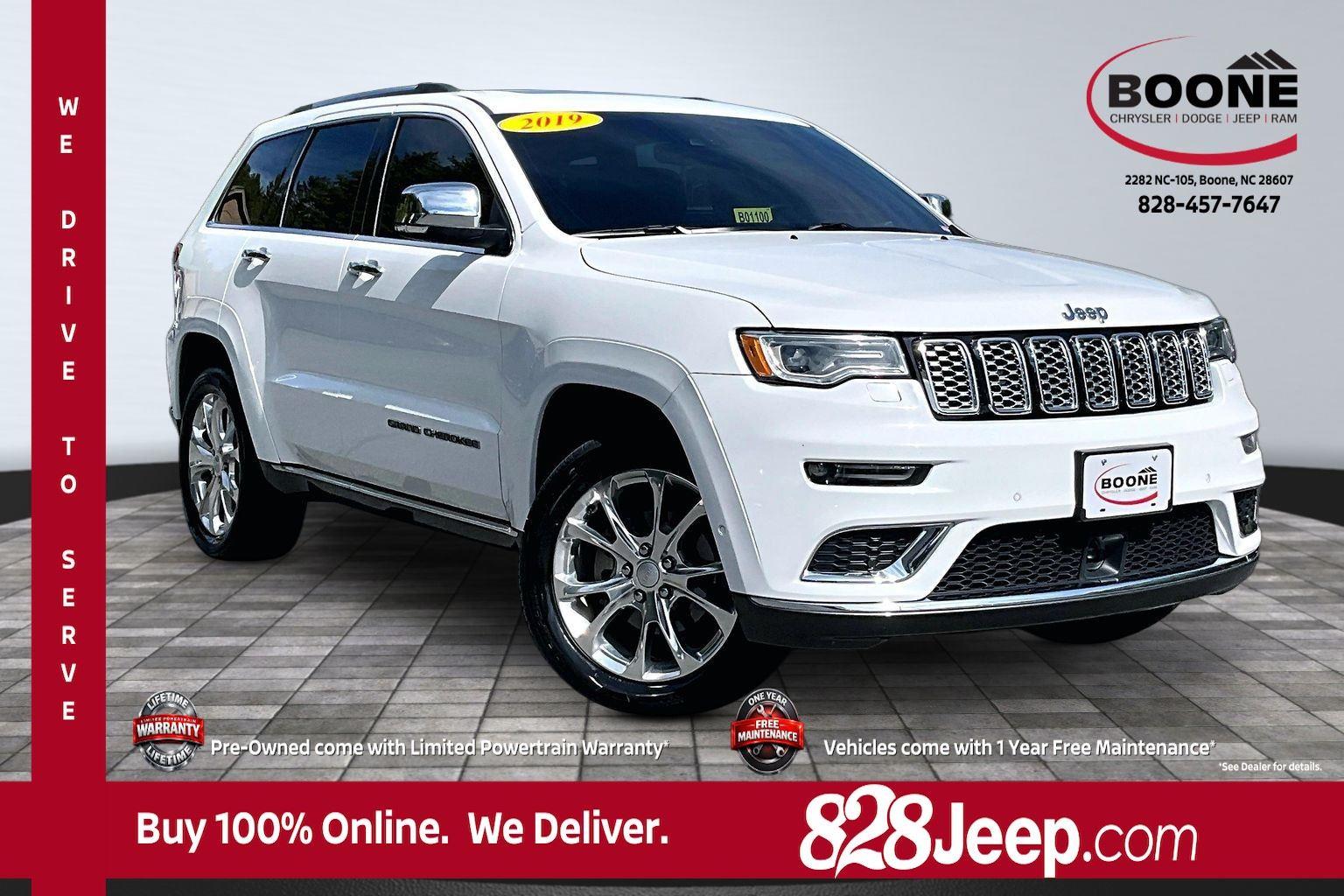Bright White Clearcoat 2019 Jeep Grand Cherokee Summit 4WD SUV / Crossover Four-Wheel Drive 8-Speed Automatic