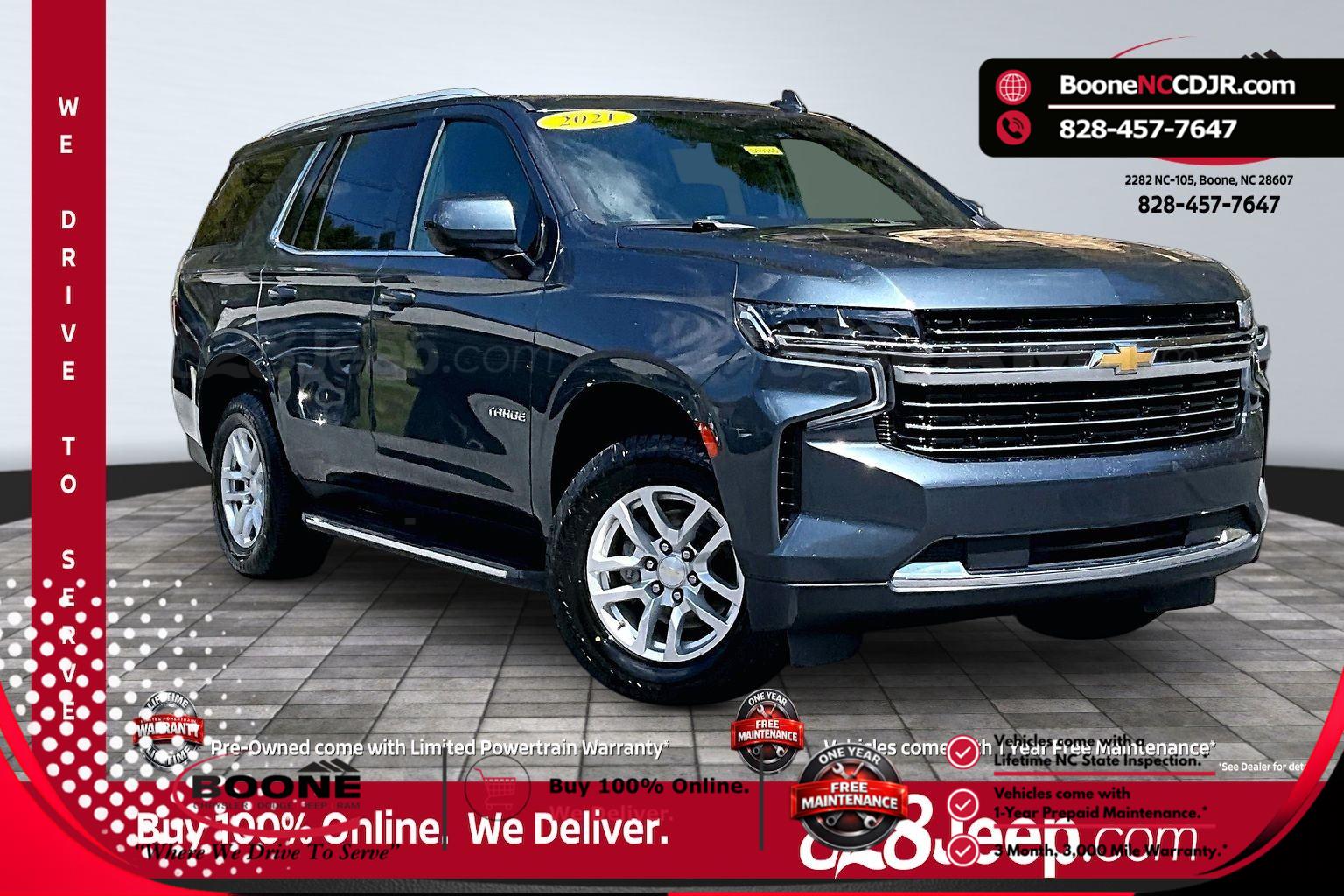 Shadow Gray Metallic 2021 Chevrolet Tahoe LT 4WD SUV / Crossover Four-Wheel Drive Automatic