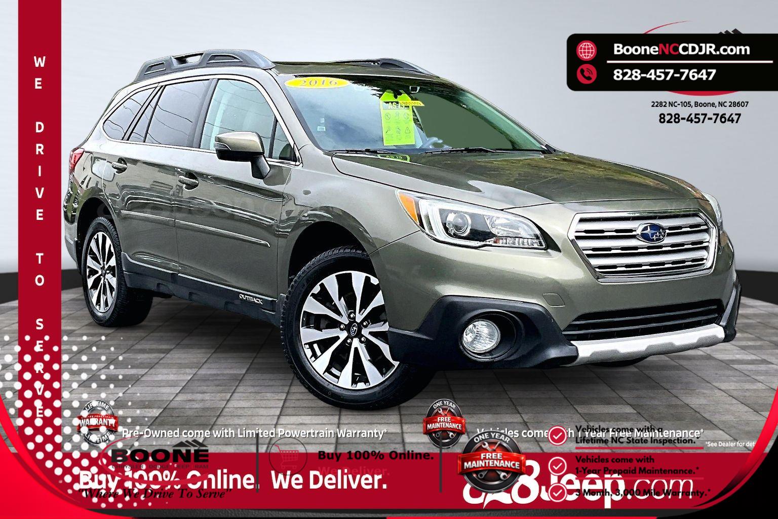 Wilderness Green Metallic 2016 Subaru Outback 2.5i Limited Wagon All-Wheel Drive Continuously Variable Transmission