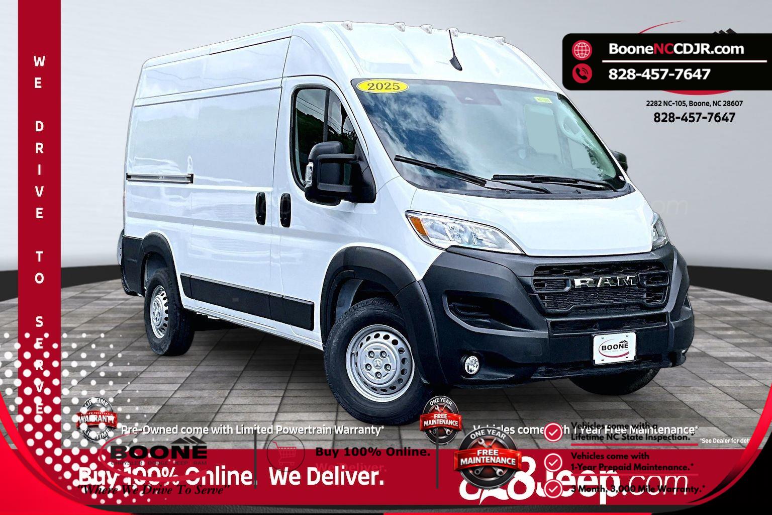 Bright White Clearcoat 2025 RAM ProMaster 2500 Tradesman 136 High Roof Cargo Van FWD Van Front-Wheel Drive 9-Speed Automatic