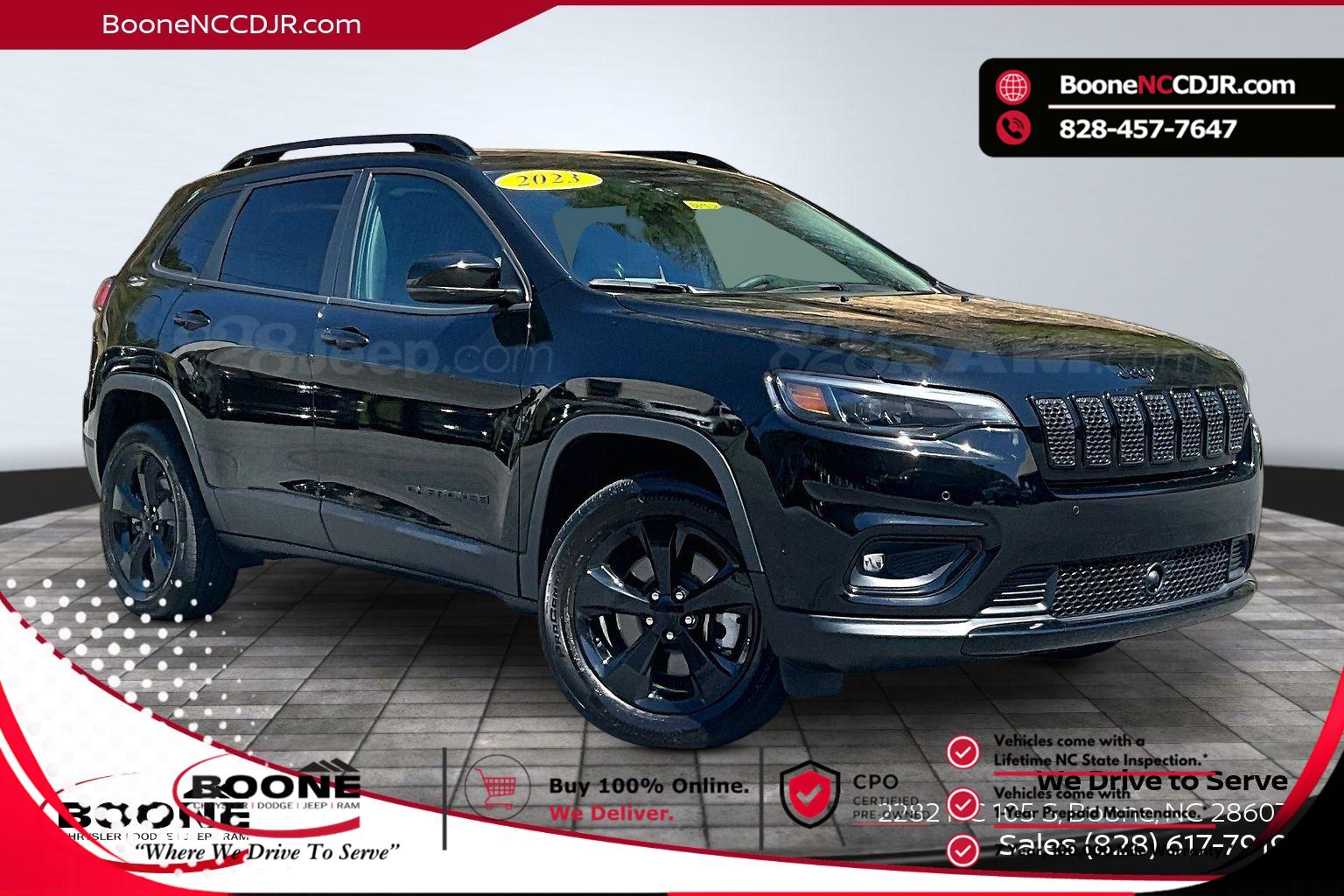 Diamond Black Crystal Pearlcoat 2023 Jeep Cherokee Altitude Lux 4WD SUV / Crossover Four-Wheel Drive 9-Speed Automatic