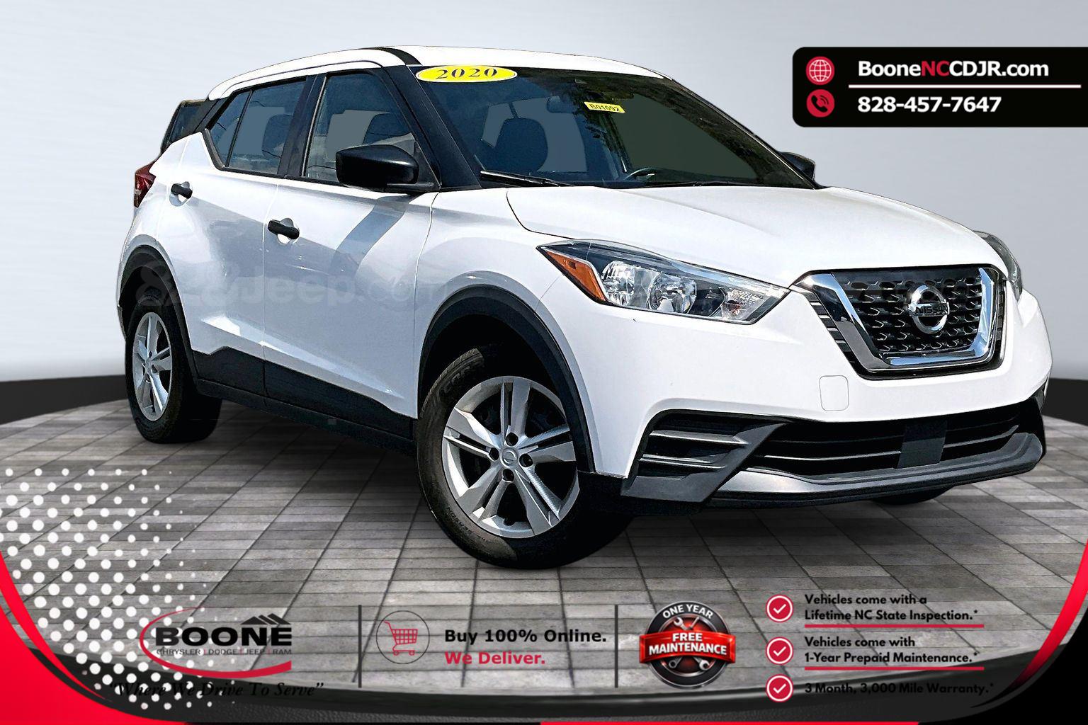 White (Fresh Powder) 2020 Nissan Kicks S FWD SUV / Crossover Front-Wheel Drive Continuously Variable Transmission