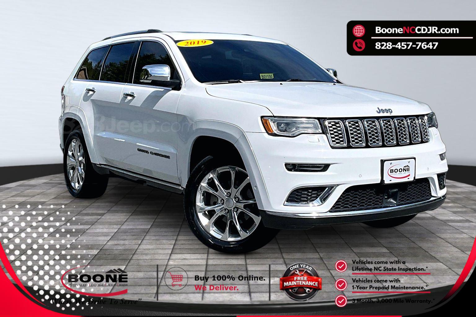 Bright White Clearcoat 2019 Jeep Grand Cherokee Summit 4WD SUV / Crossover Four-Wheel Drive 8-Speed Automatic