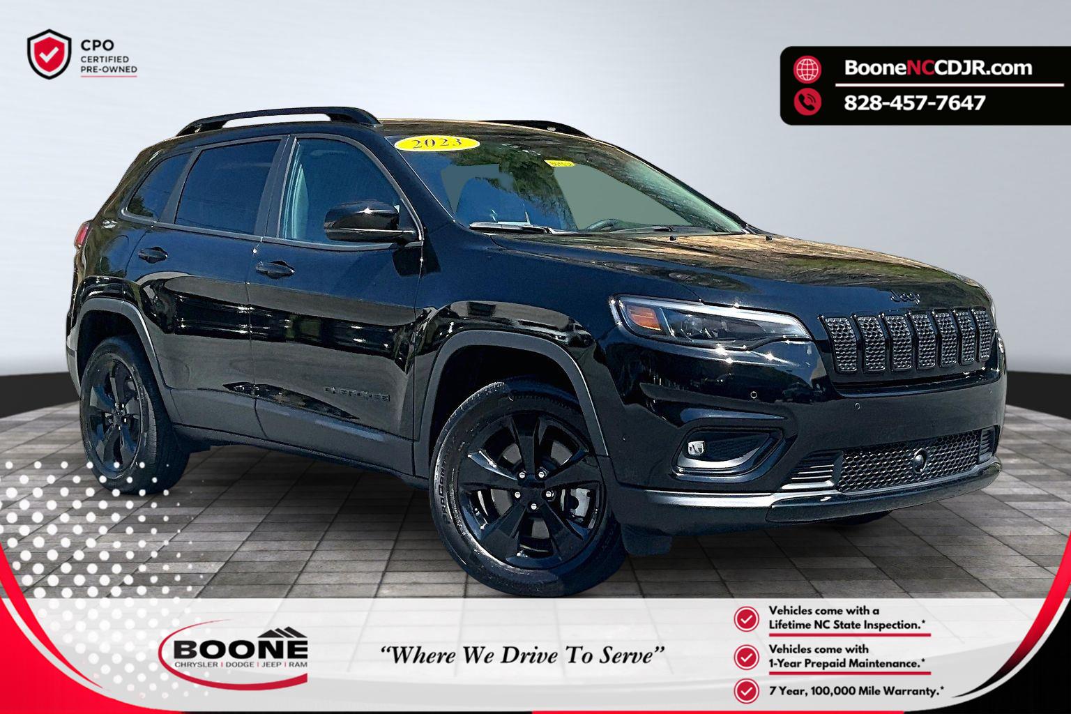 Diamond Black Crystal Pearlcoat 2023 Jeep Cherokee Altitude Lux 4WD SUV / Crossover Four-Wheel Drive 9-Speed Automatic