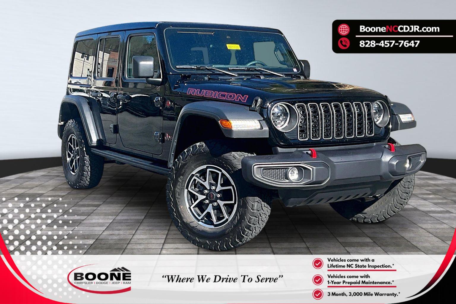 Black Clearcoat 2025 Jeep Wrangler Rubicon 4-Door 4WD SUV / Crossover Four-Wheel Drive 8-Speed Automatic