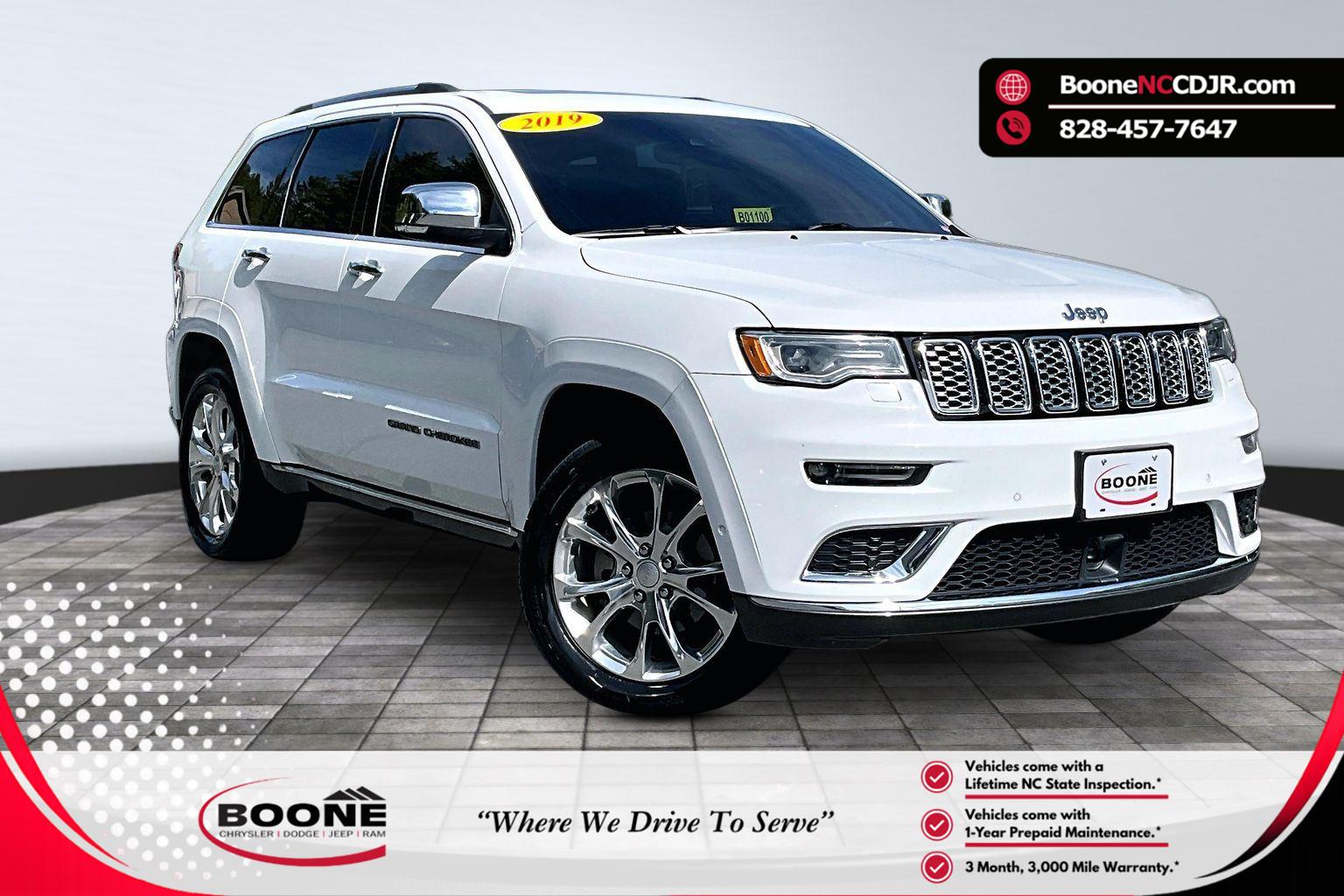 Bright White Clearcoat 2019 Jeep Grand Cherokee Summit 4WD SUV / Crossover Four-Wheel Drive 8-Speed Automatic
