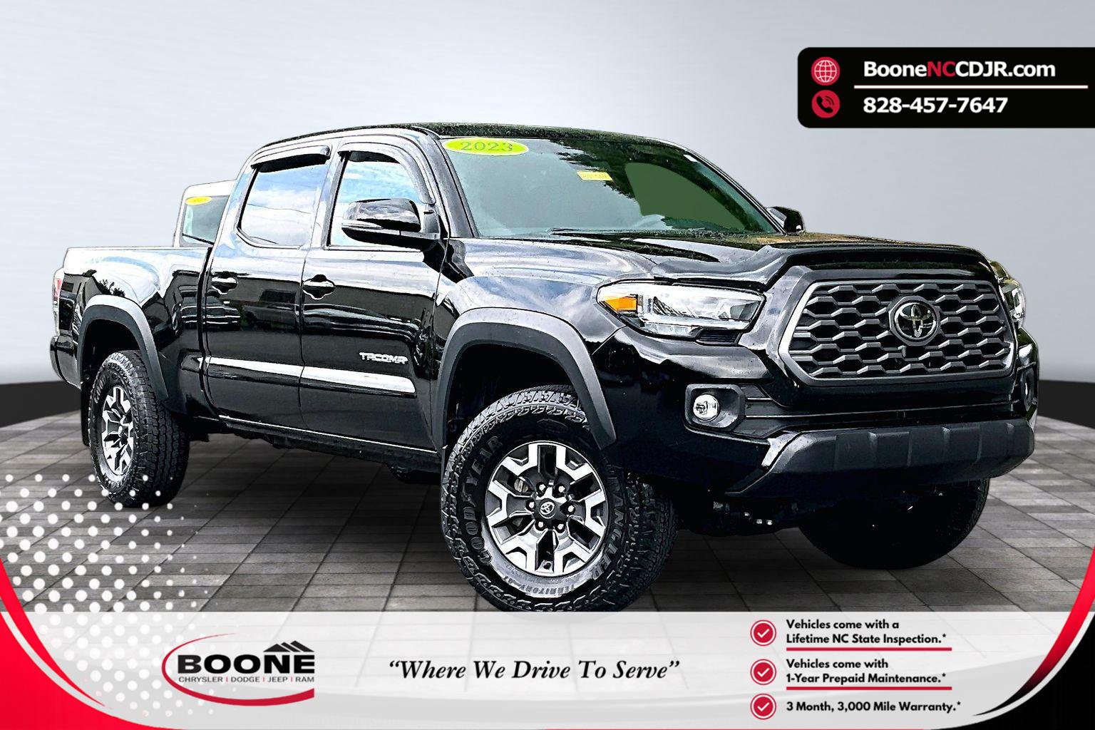 Black 2023 Toyota Tacoma TRD Off Road Double Cab LB 4WD Pickup Truck Four-Wheel Drive Automatic