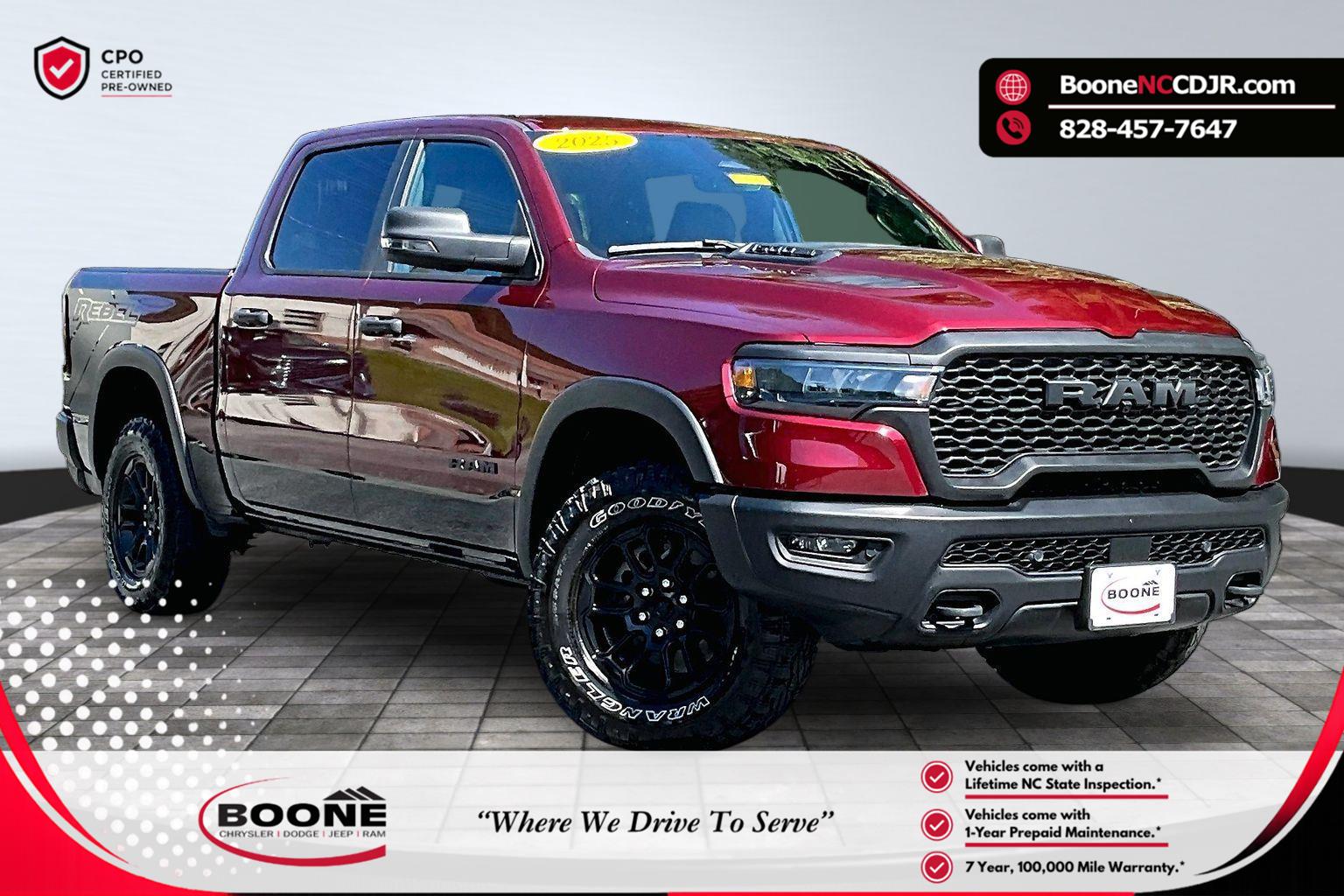 Delmonico Red Pearlcoat 2025 RAM 1500 Pickup Truck Four-Wheel Drive 8-Speed Automatic