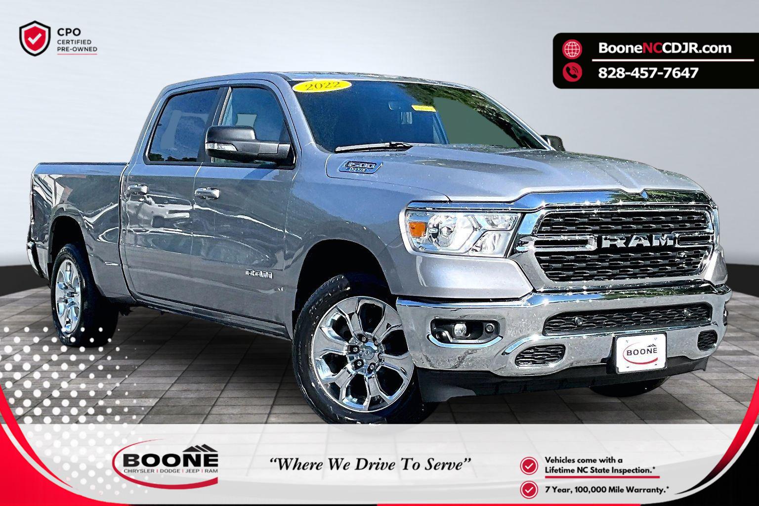 Billet Silver Metallic Clearcoat 2022 RAM 1500 Pickup Truck Four-Wheel Drive 8-Speed Automatic