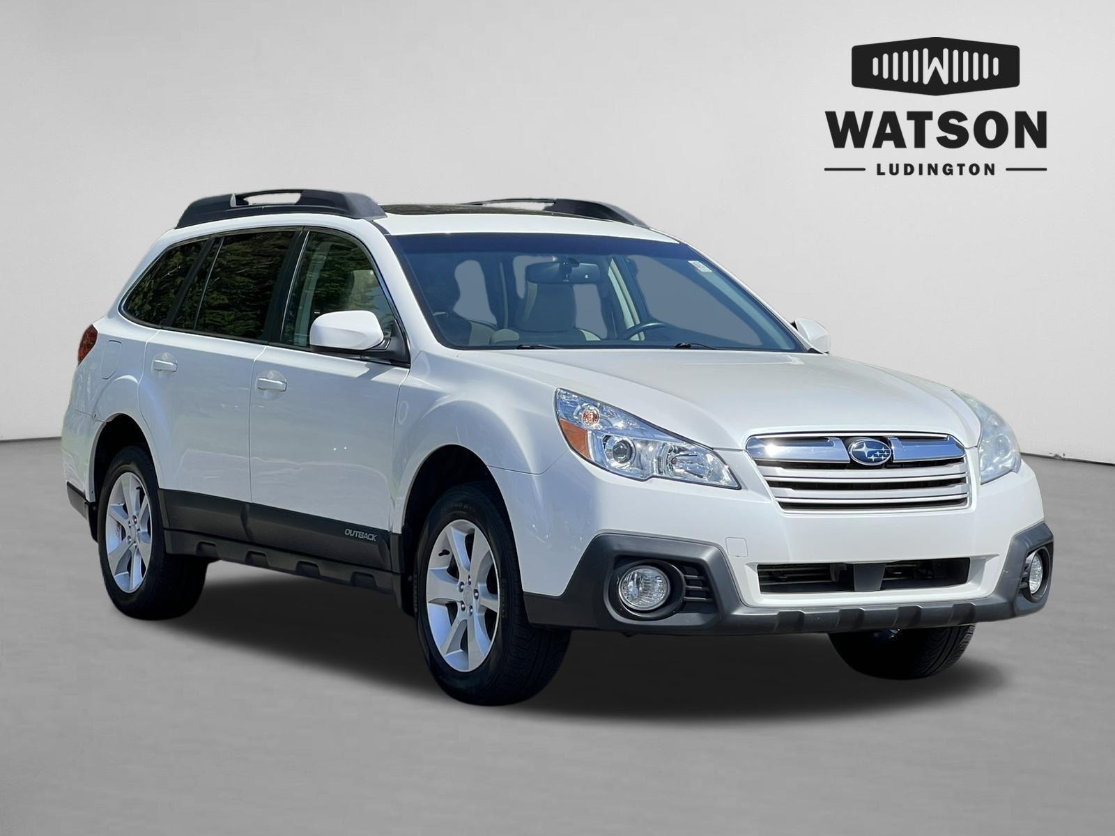 Satin White Pearl 2014 Subaru Outback 2.5i Premium Wagon All-Wheel Drive Continuously Variable Transmission