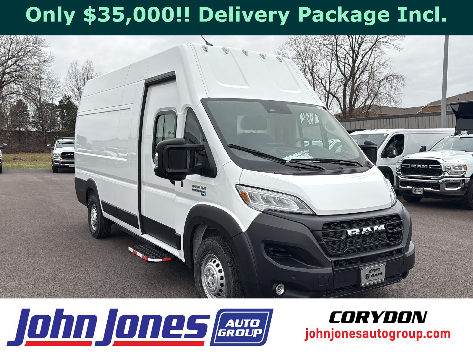 Bright White Clearcoat 2024 RAM ProMaster EV Delivery 159 Super High Roof Step Van FWD Van Front-Wheel Drive 1-Speed Automatic
