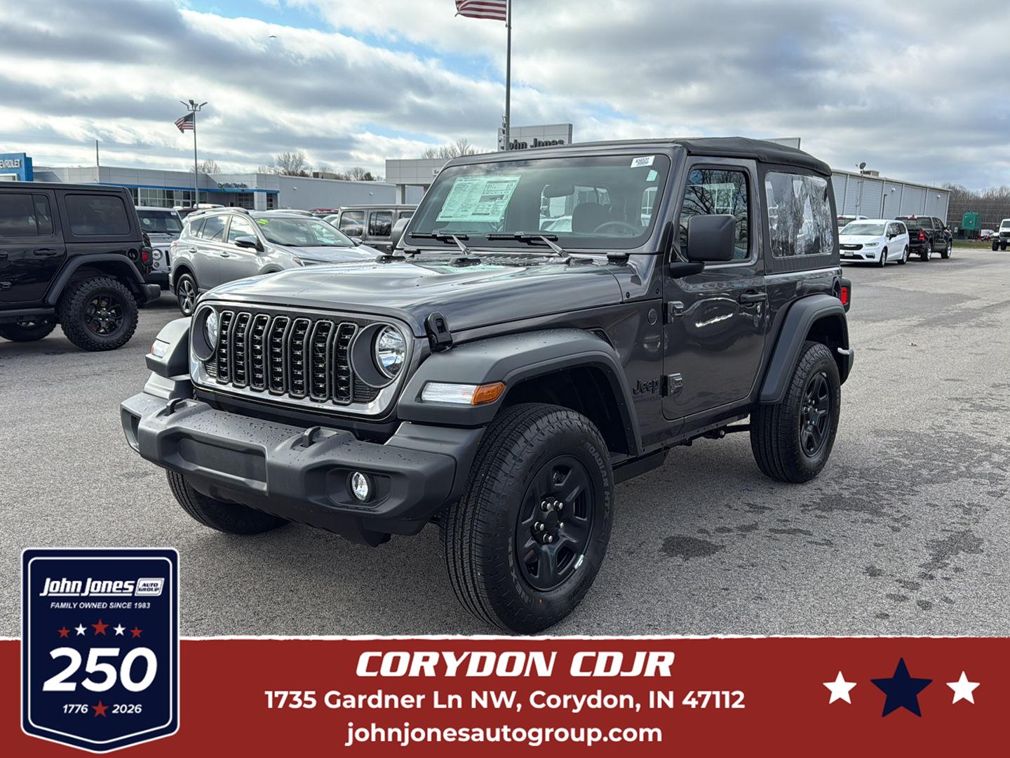 Gray (Granite Crystal Metallic Clearcoat) 2026 Jeep Wrangler Sport 2-Door 4WD SUV / Crossover Four-Wheel Drive 8-Speed Automatic