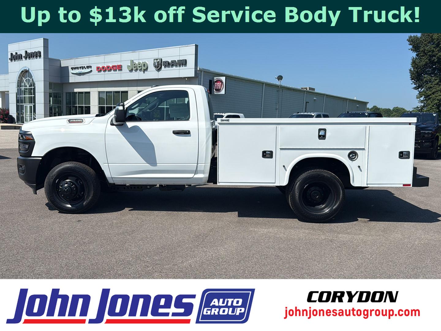 Bright White Clearcoat 2025 RAM 3500 Chassis Tradesman Regular Cab DRW RWD Pickup Truck 4X2 8-Speed Automatic