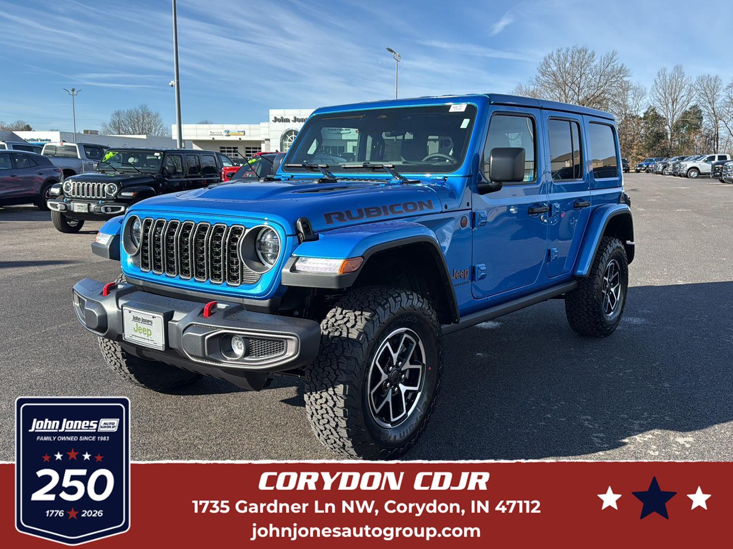 Hydro Blue Pearlcoat 2026 Jeep Wrangler Rubicon 4-Door 4WD SUV / Crossover Four-Wheel Drive 8-Speed Automatic