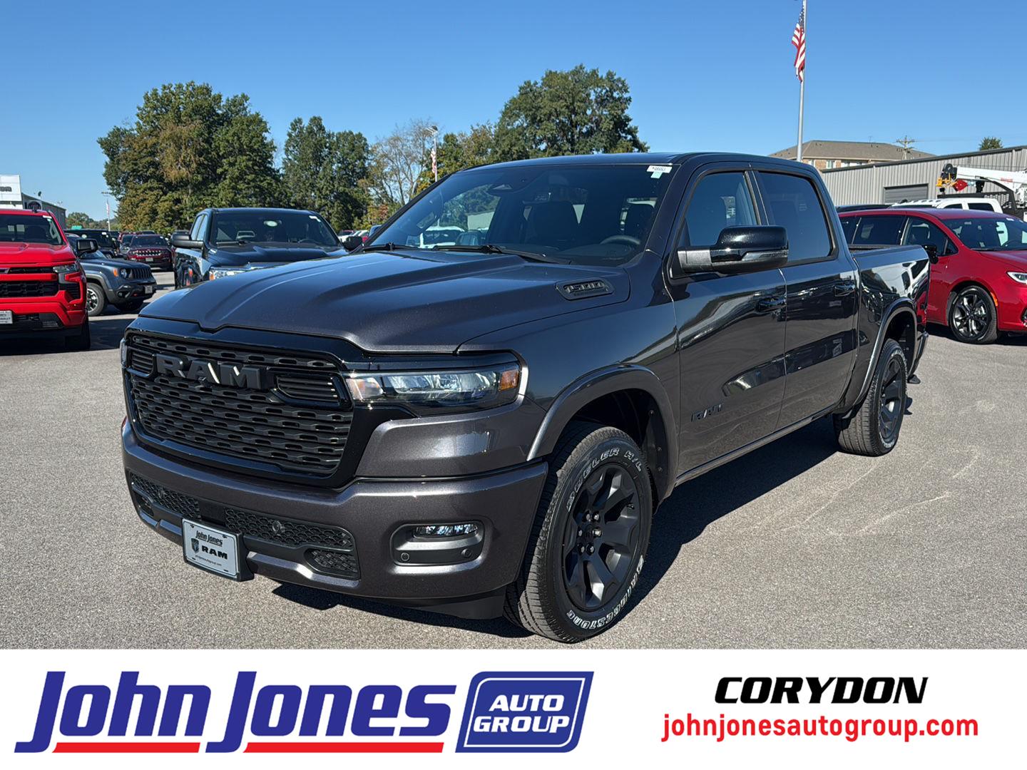 Gray (Granite Crystal Metallic Clearcoat) 2026 RAM 1500 Big Horn Crew Cab 4WD Pickup Truck Four-Wheel Drive 8-Speed Automatic