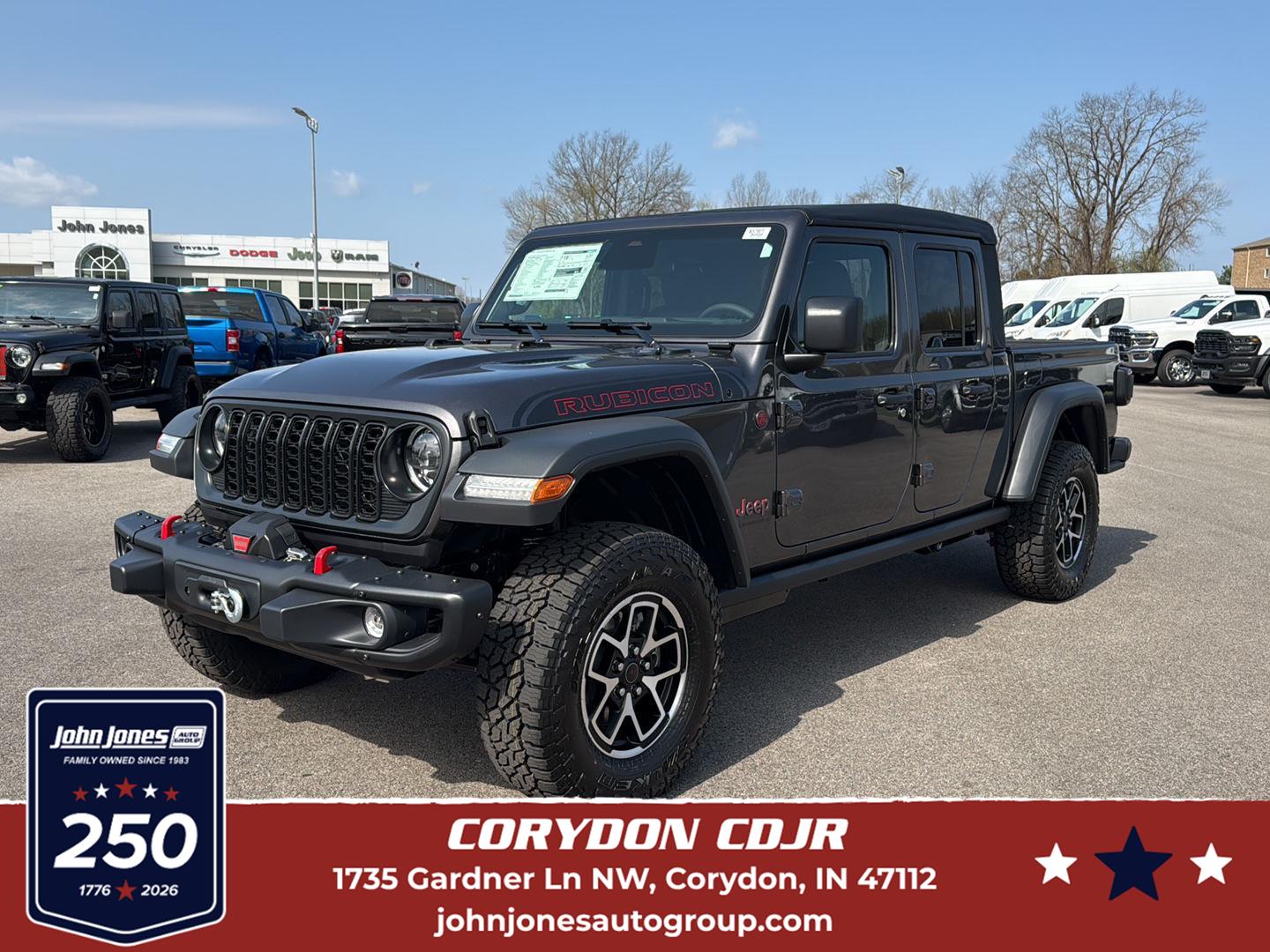 Gray (Granite Crystal Metallic Clearcoat) 2026 Jeep Gladiator Pickup Truck Four-Wheel Drive 8-Speed Automatic
