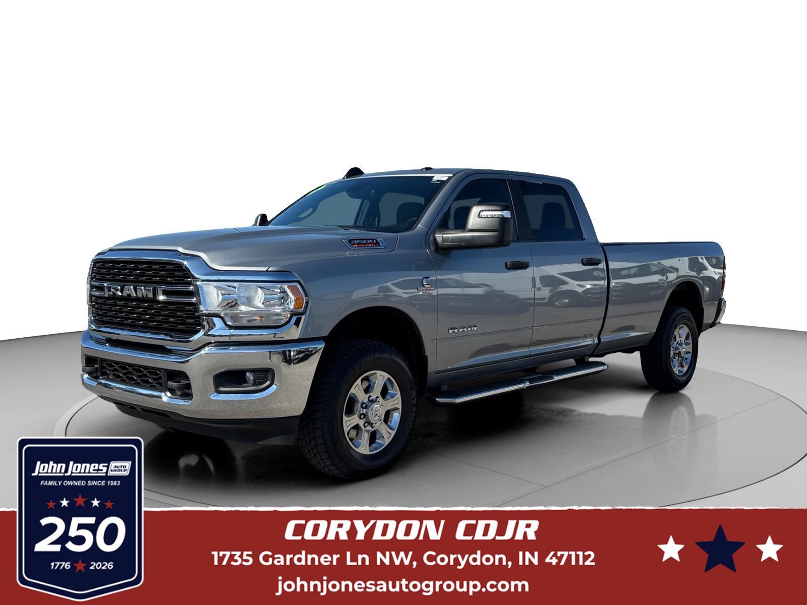 Billet Silver Metallic Clearcoat 2024 RAM 3500 Big Horn Crew Cab LB 4WD Pickup Truck Four-Wheel Drive 6-Speed Automatic