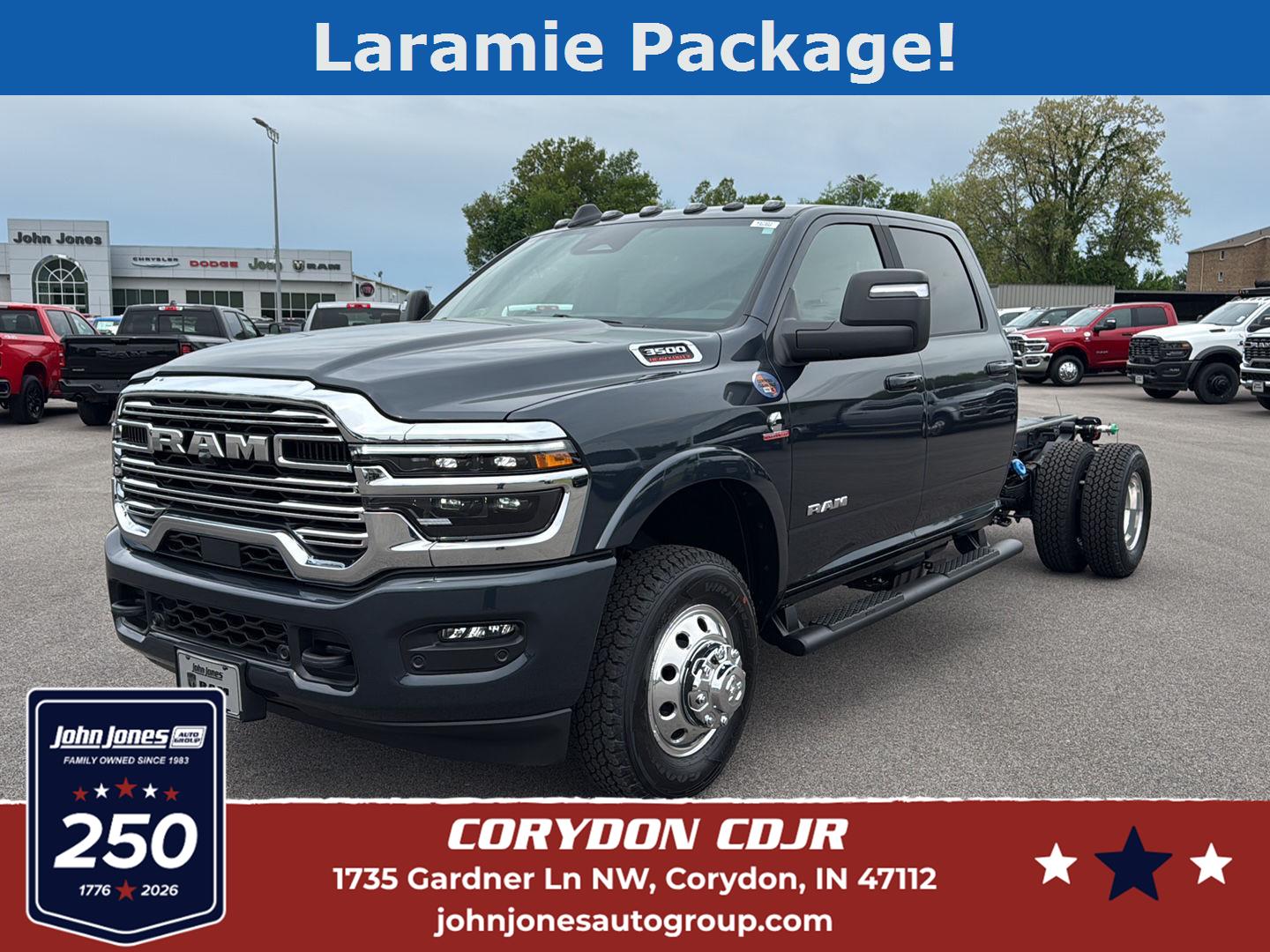 Forged Blue Metallic 2026 RAM 3500 Chassis Pickup Truck Four-Wheel Drive 8-Speed Automatic