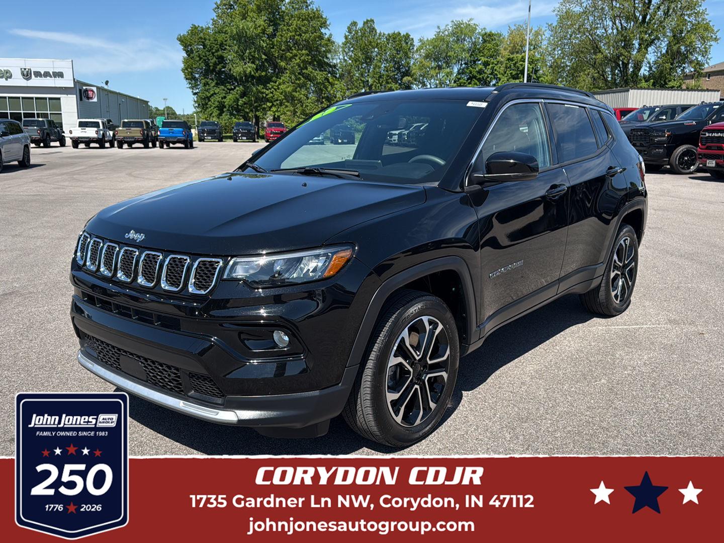 Diamond Black Crystal Pearlcoat 2023 Jeep Compass SUV / Crossover Four-Wheel Drive 8-Speed Automatic