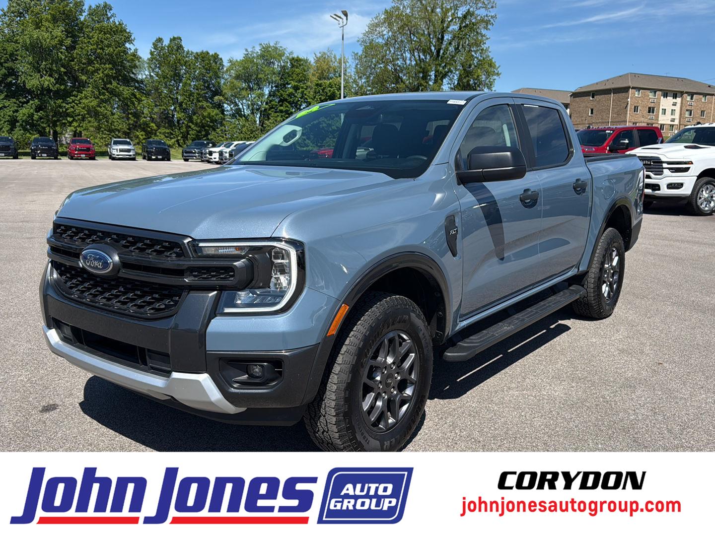 Blue (Azure Gray Metallic Tri-Coat) 2024 Ford Ranger XLT SuperCrew 4WD Pickup Truck Four-Wheel Drive Automatic