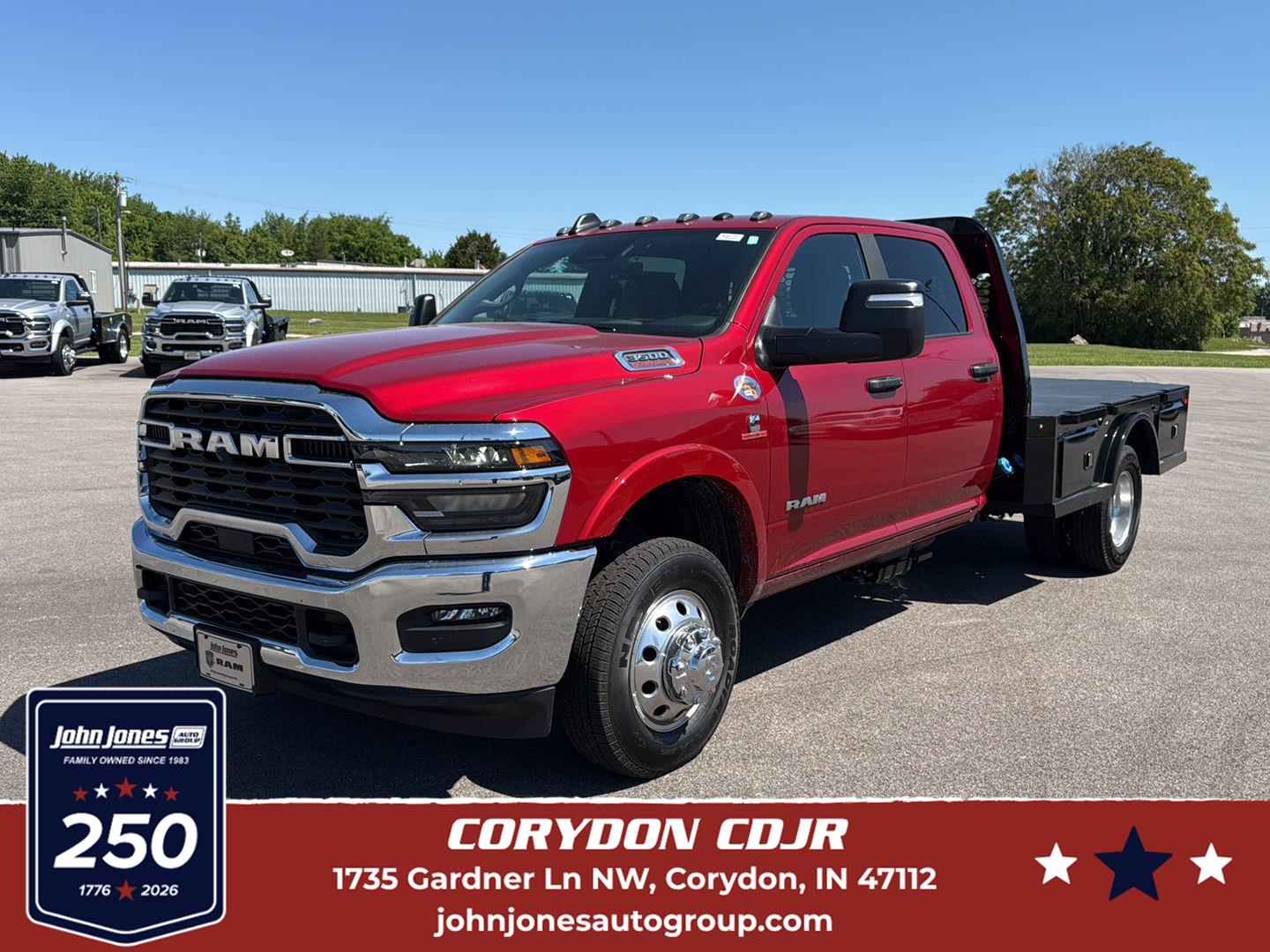 Molten Red Pearlcoat 2026 RAM 3500 Chassis Pickup Truck Four-Wheel Drive 8-Speed Automatic