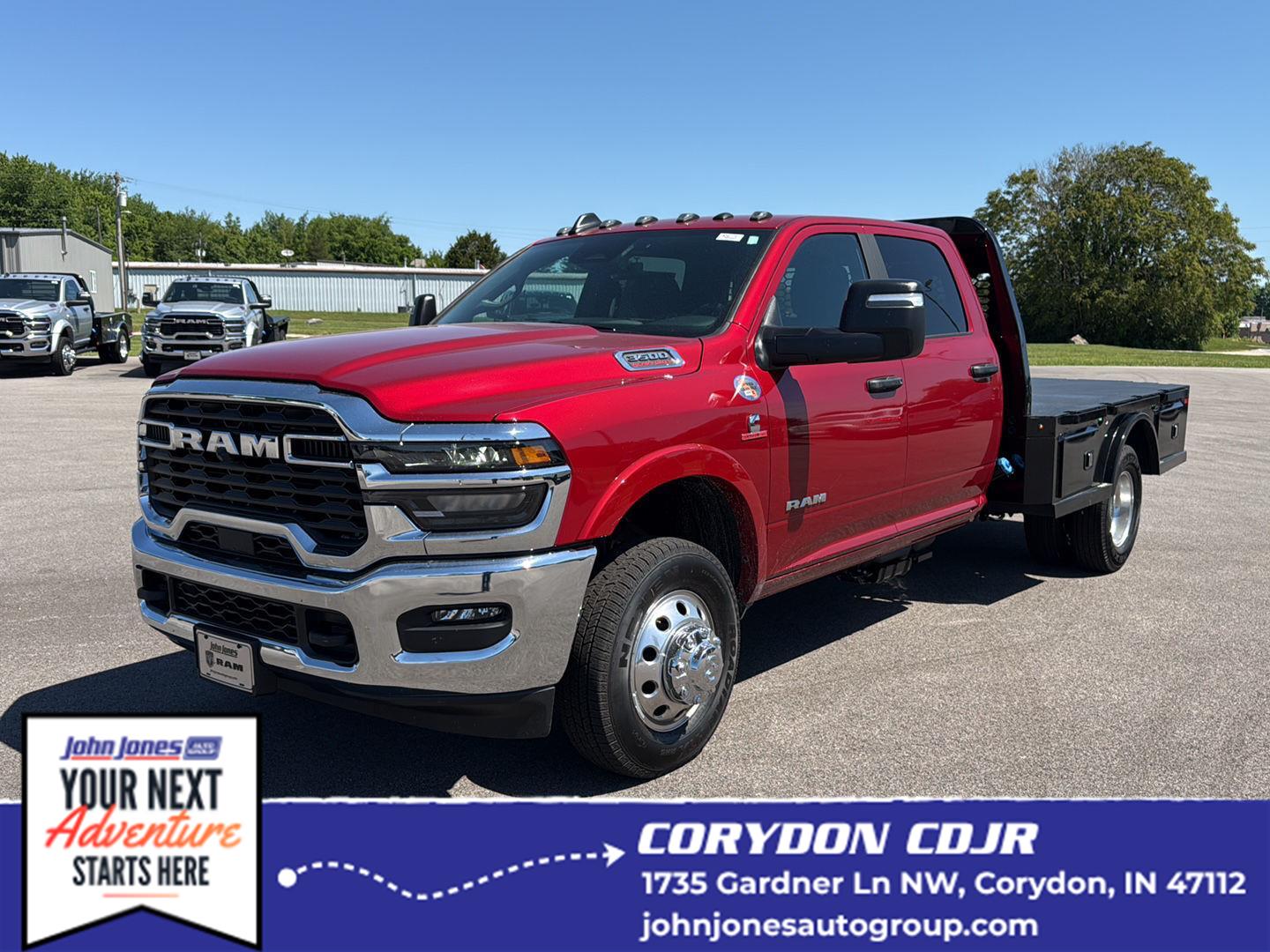 Molten Red Pearlcoat 2026 RAM 3500 Chassis Pickup Truck Four-Wheel Drive 8-Speed Automatic