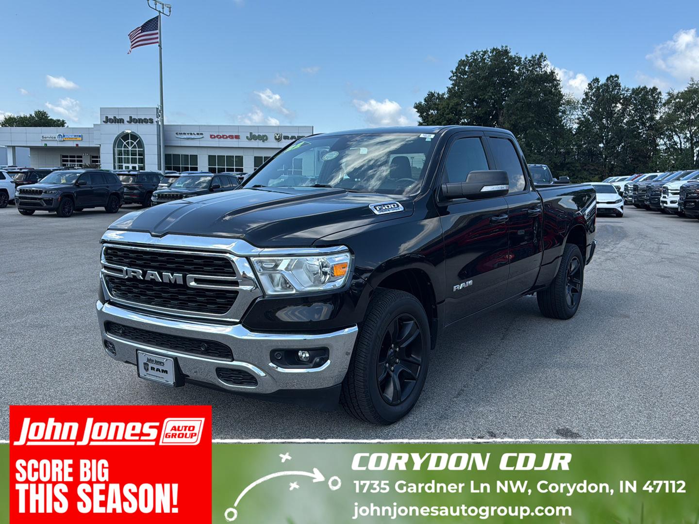 Diamond Black Crystal Pearlcoat 2022 RAM 1500 Pickup Truck Four-Wheel Drive 8-Speed Automatic
