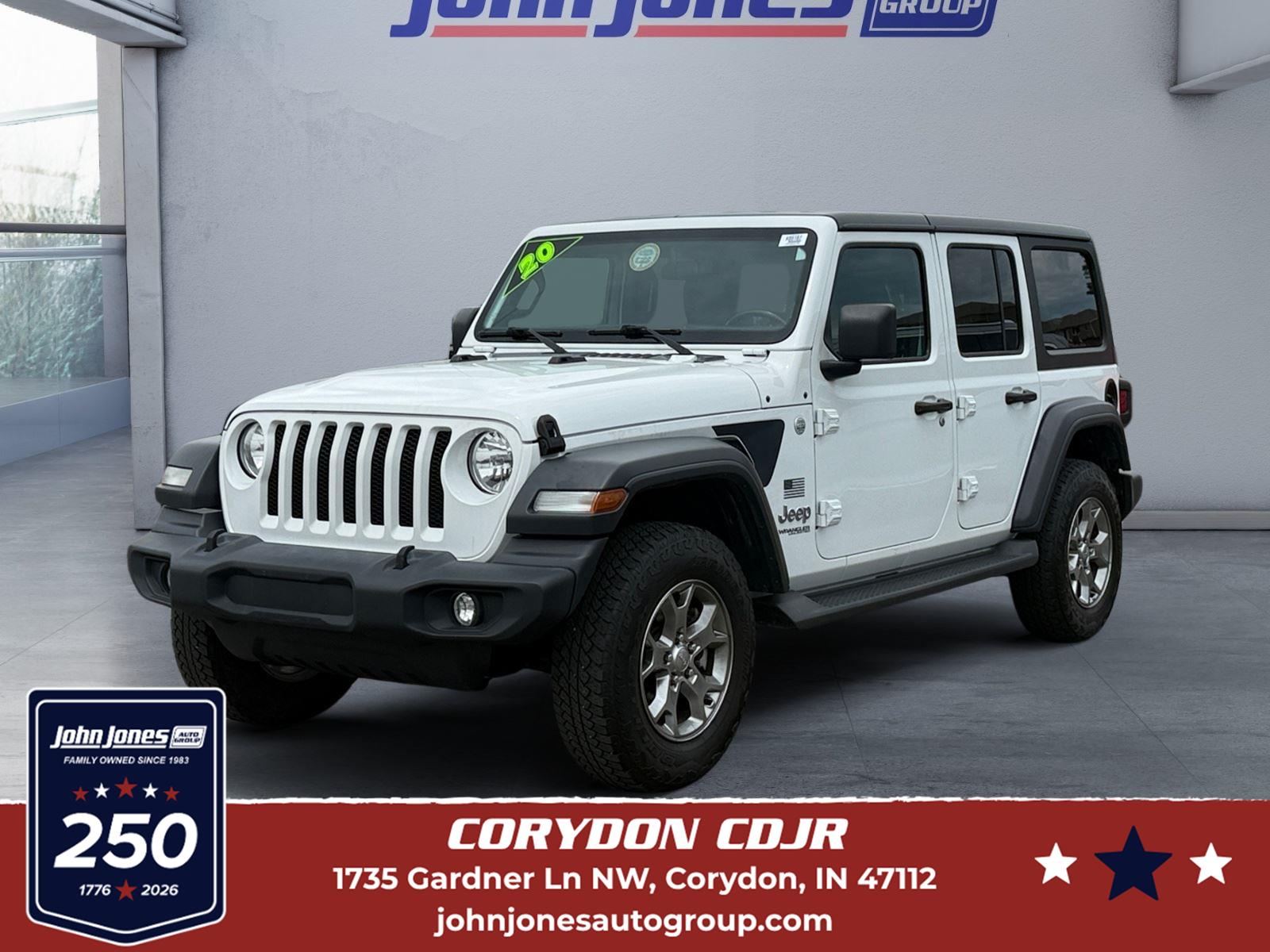 Bright White Clearcoat 2020 Jeep Wrangler SUV / Crossover Four-Wheel Drive 8-Speed Automatic