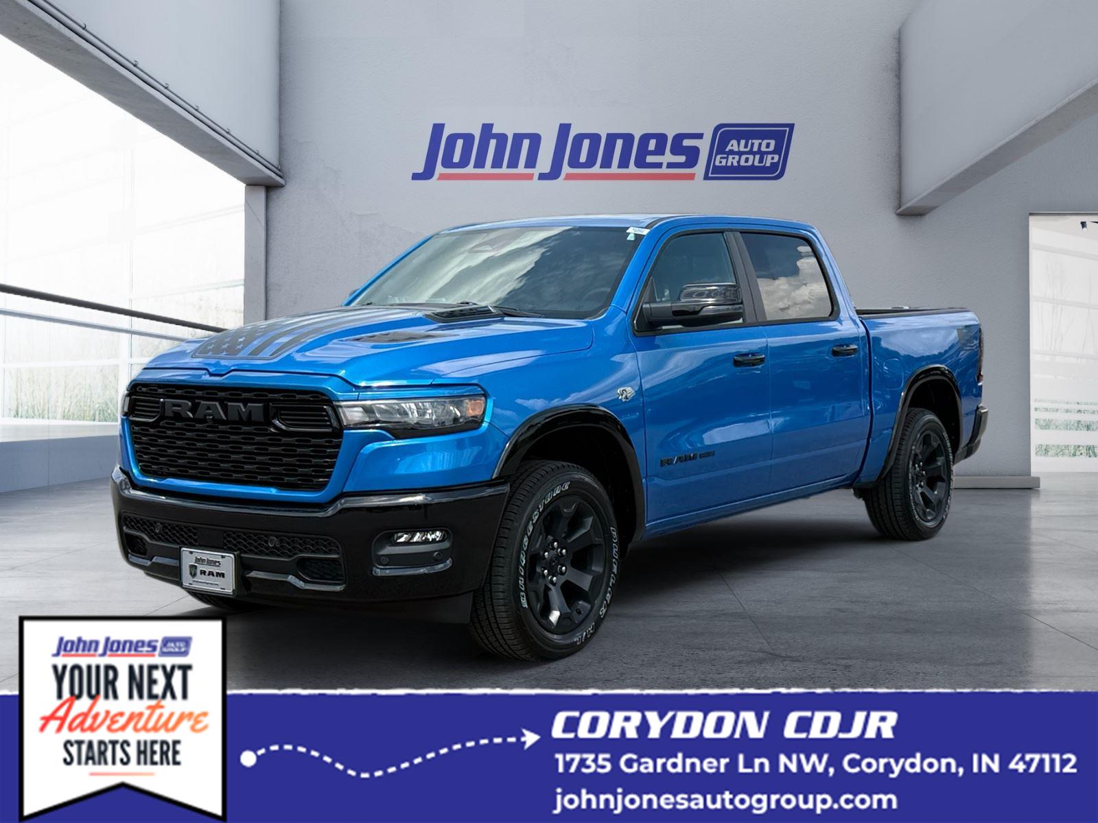 Hydro Blue Pearlcoat 2026 RAM 1500 Pickup Truck Four-Wheel Drive 8-Speed Automatic