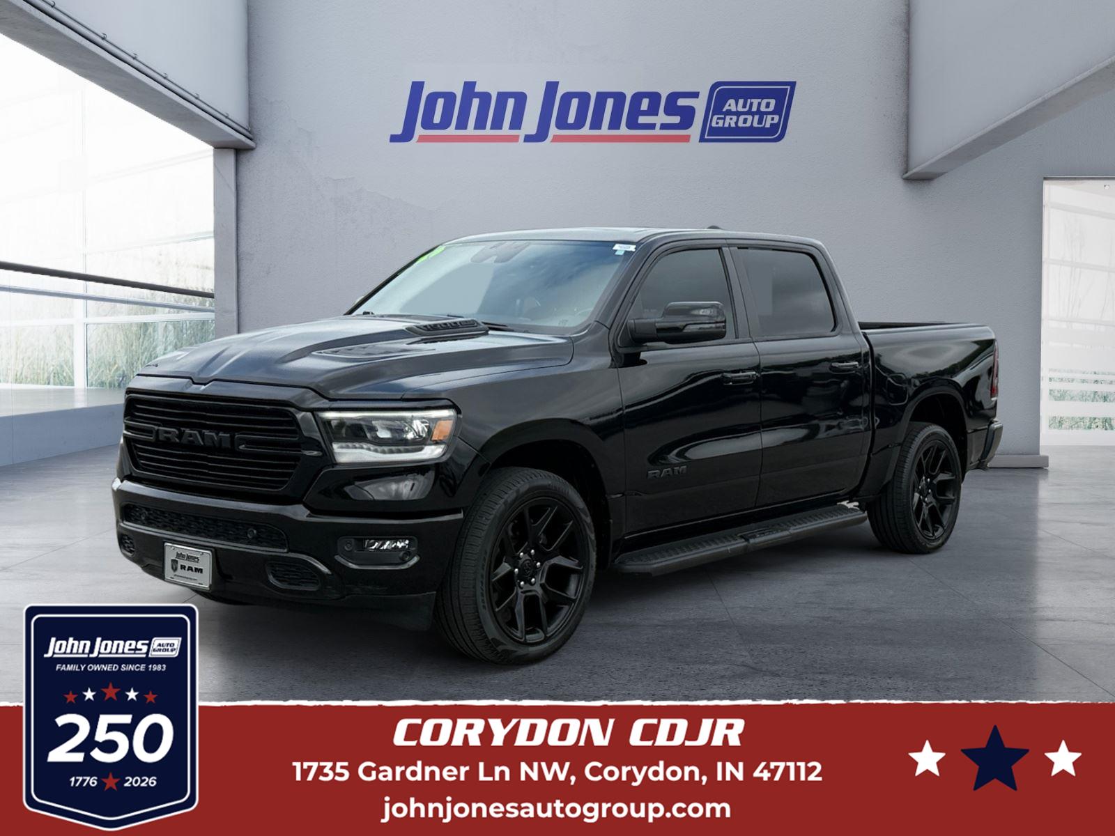 Diamond Black Crystal Pearlcoat 2023 RAM 1500 Pickup Truck Four-Wheel Drive 8-Speed Automatic