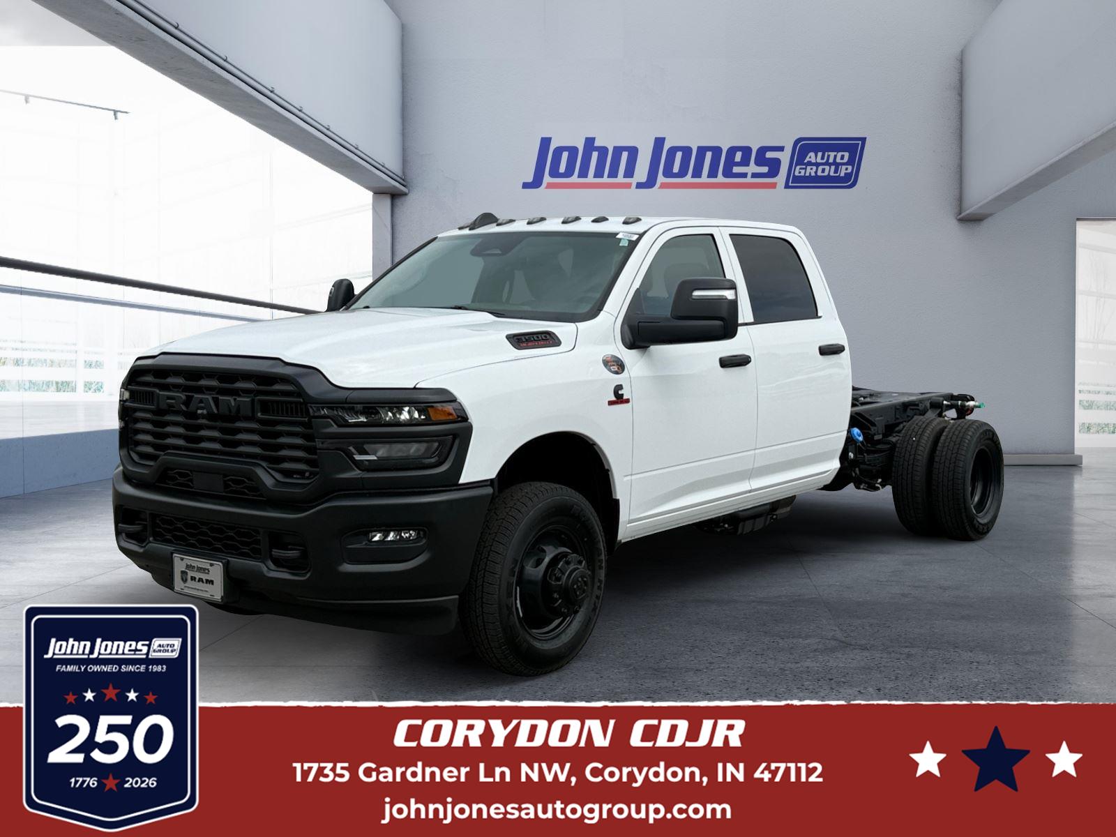Bright White Clearcoat 2026 RAM 3500 Chassis Pickup Truck Four-Wheel Drive 8-Speed Automatic
