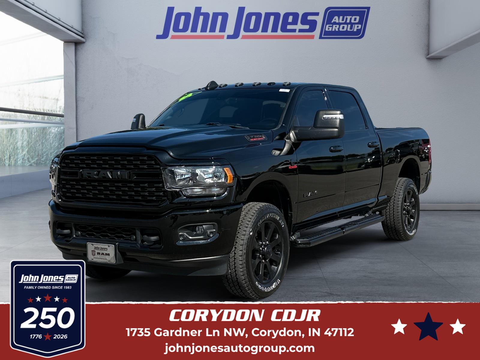 Diamond Black Crystal Pearlcoat 2024 RAM 2500 Pickup Truck Four-Wheel Drive 6-Speed Automatic