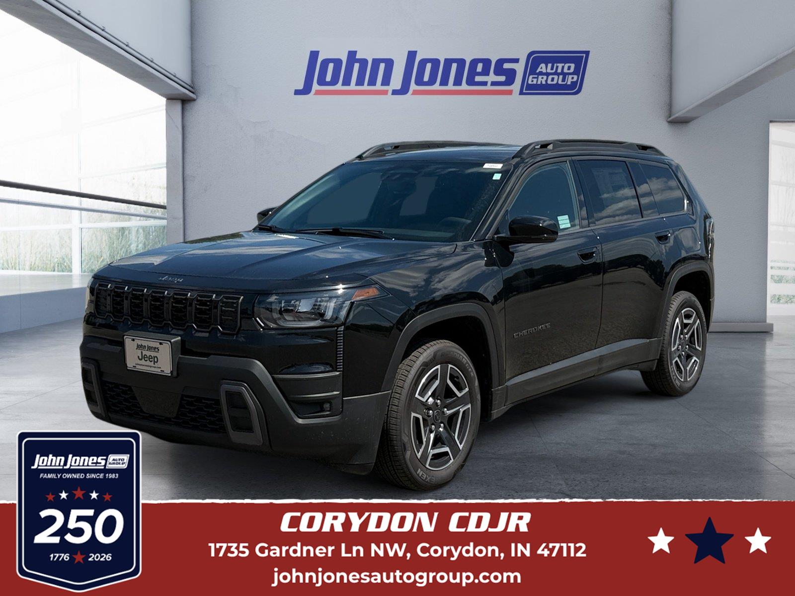 Diamond Black Crystal Pearlcoat 2026 Jeep Cherokee SUV / Crossover Four-Wheel Drive Automatic