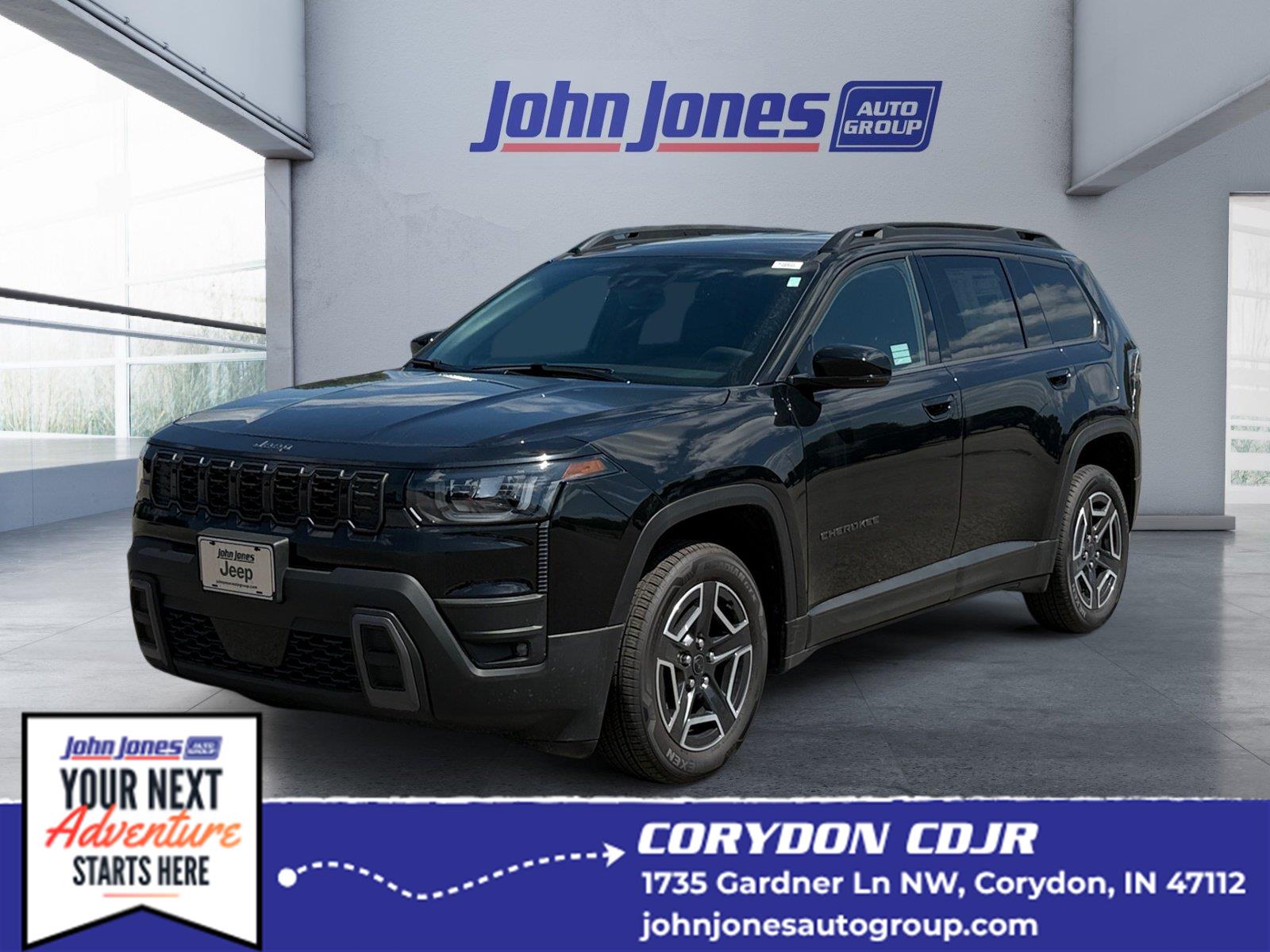 Diamond Black Crystal Pearlcoat 2026 Jeep Cherokee SUV / Crossover Four-Wheel Drive Automatic