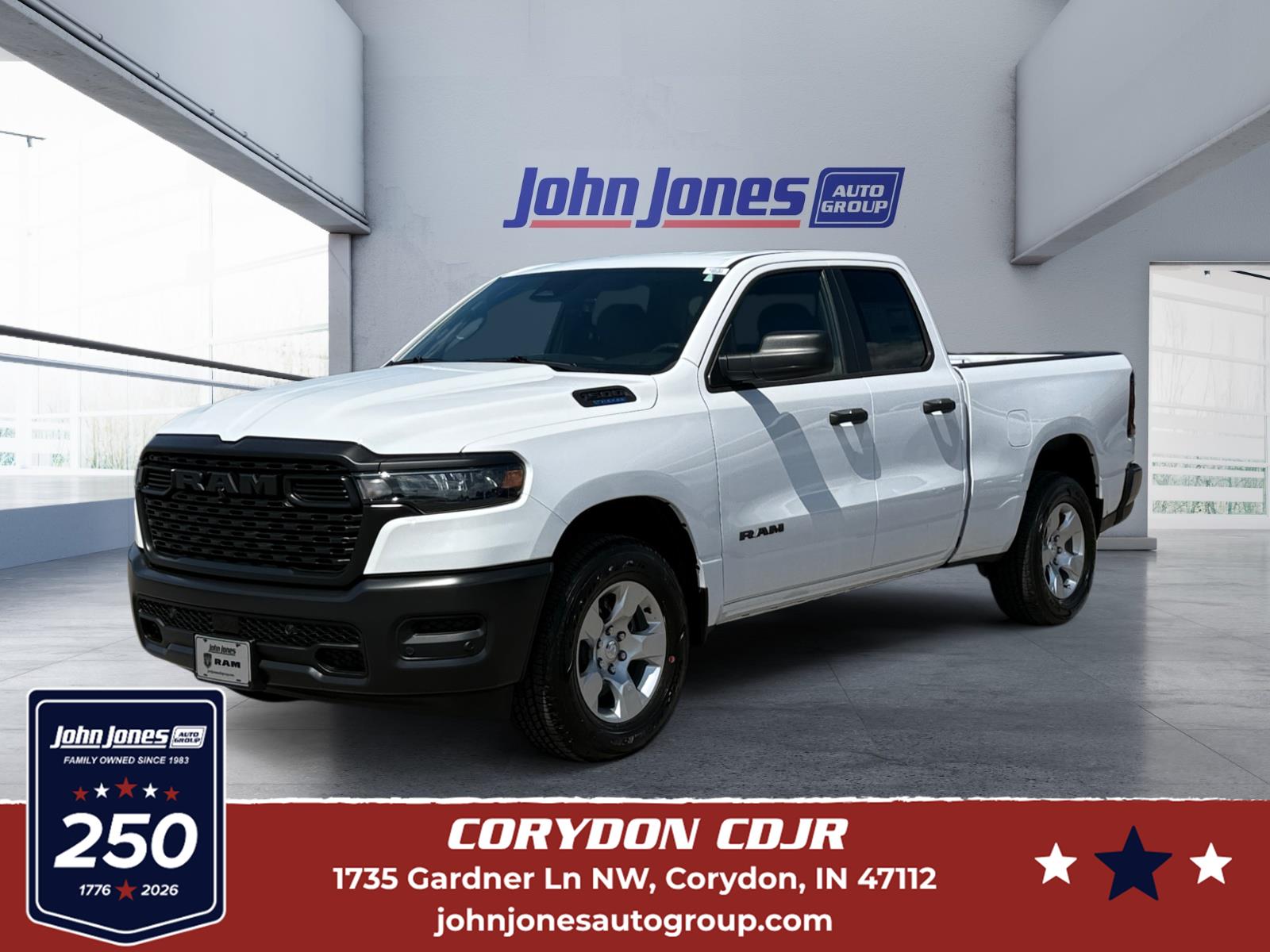 Bright White Clearcoat 2026 RAM 1500 Pickup Truck Four-Wheel Drive 8-Speed Automatic