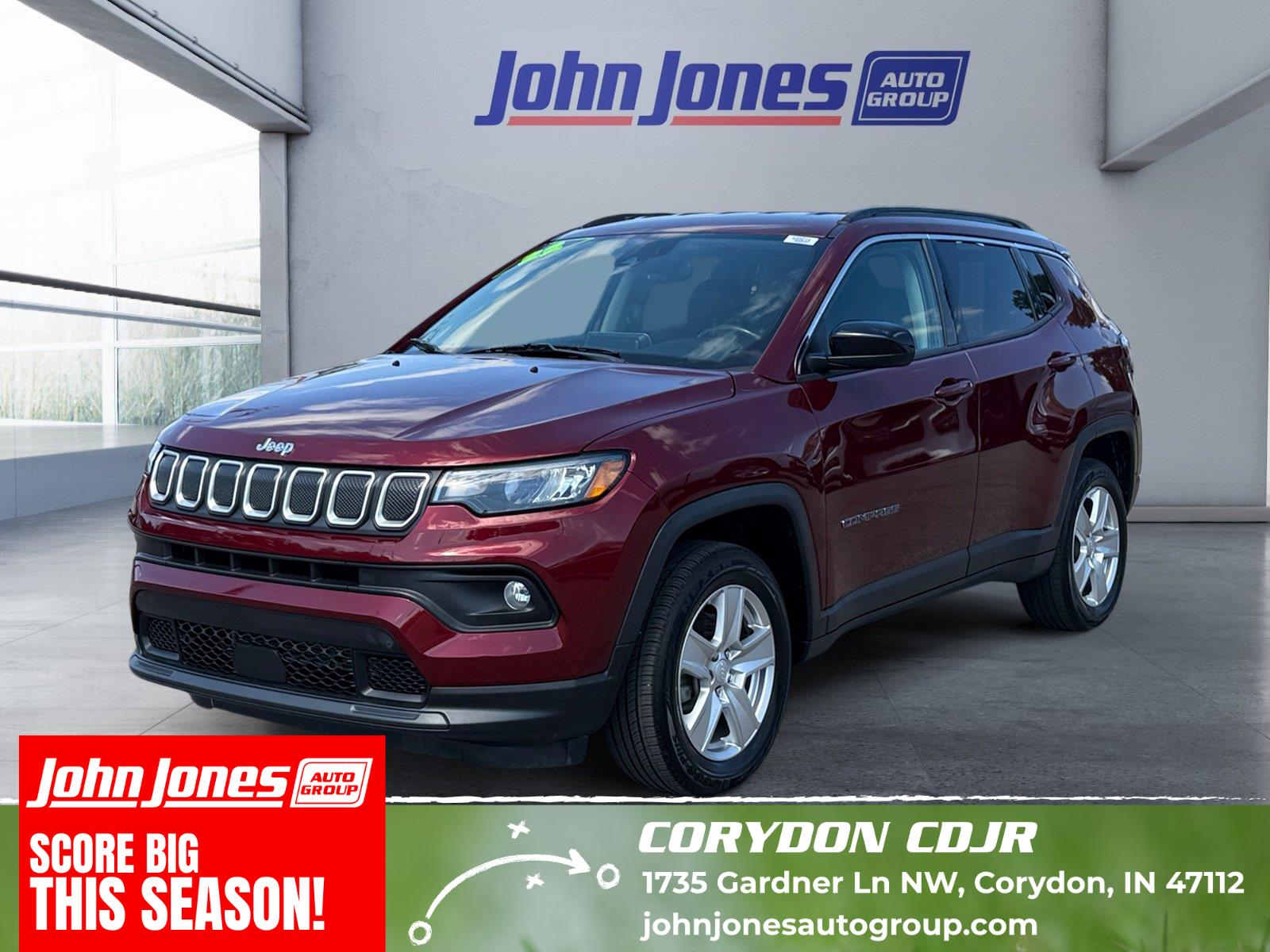 Velvet Red Pearlcoat 2022 Jeep Compass SUV / Crossover Four-Wheel Drive 9-Speed Automatic