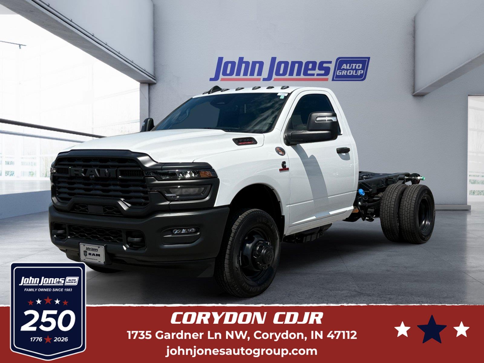 Bright White Clearcoat 2026 RAM 3500 Chassis Pickup Truck Four-Wheel Drive 8-Speed Automatic