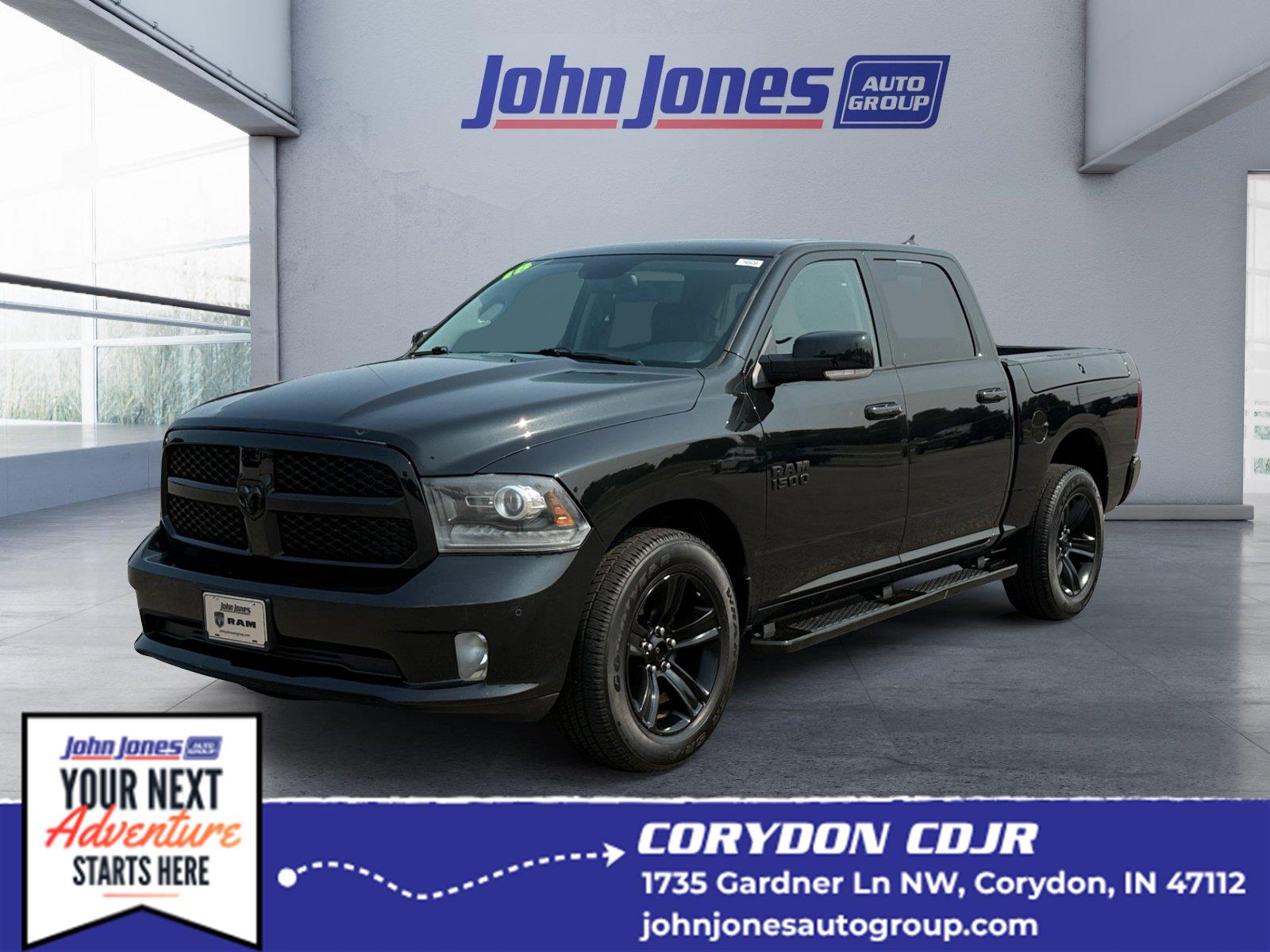 Brilliant Black Crystal Pearlcoat 2018 RAM 1500 Pickup Truck Four-Wheel Drive 8-Speed Automatic