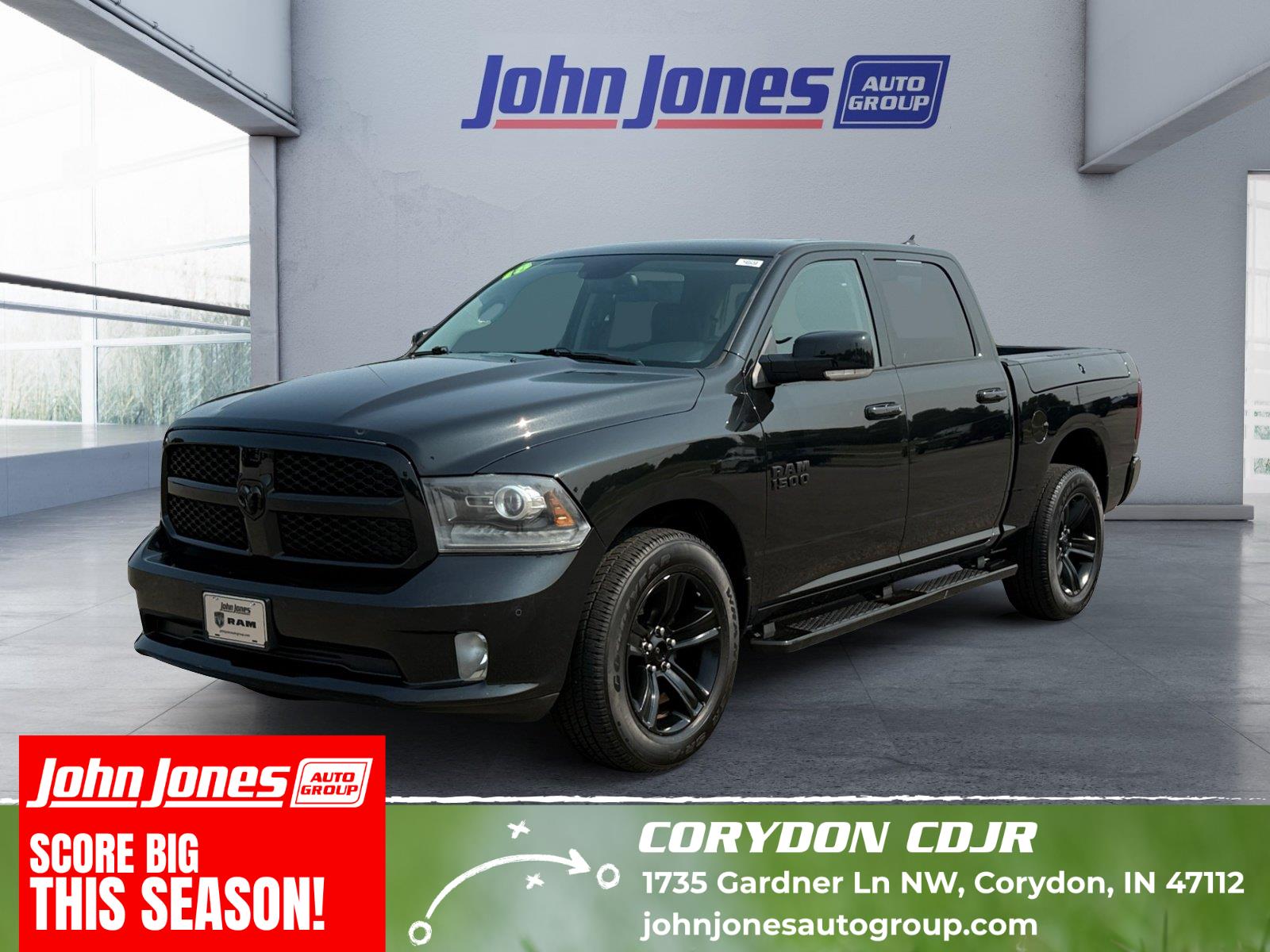 Brilliant Black Crystal Pearlcoat 2018 RAM 1500 Pickup Truck Four-Wheel Drive 8-Speed Automatic